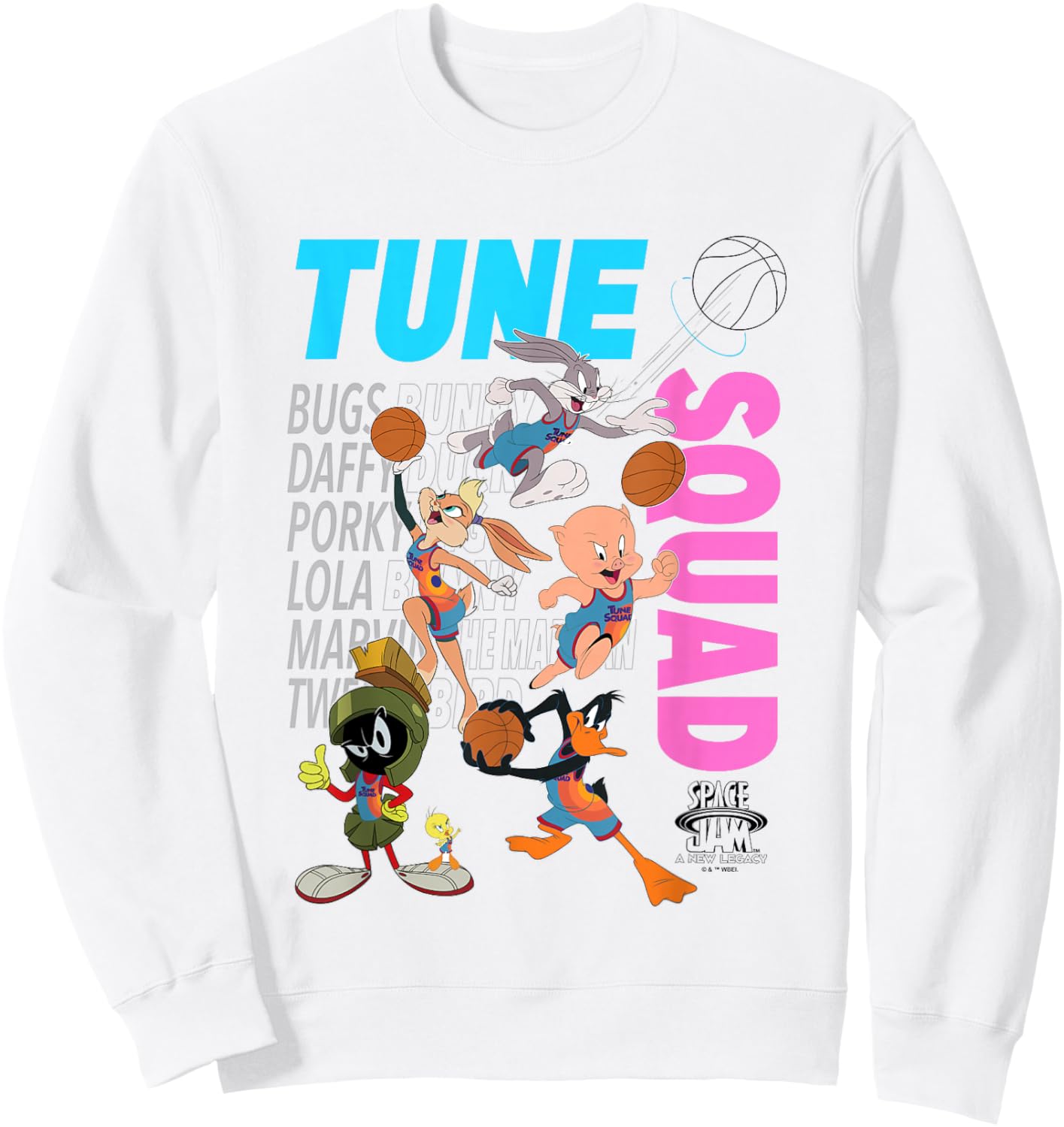 Space Jam: A New Legacy Tune Squad Group Shot Chest Logo Sweatshirt - Sweatshirt | White