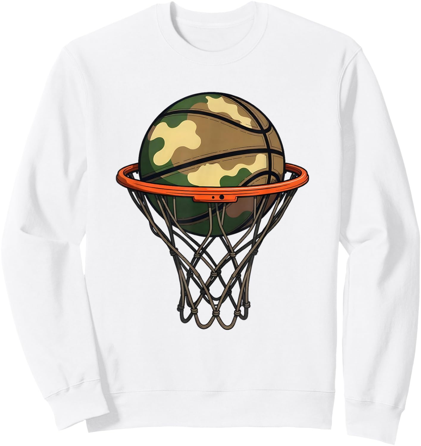 Basketball Camouflage - Basketball Player Camo Sweatshirt - Sweatshirt | White