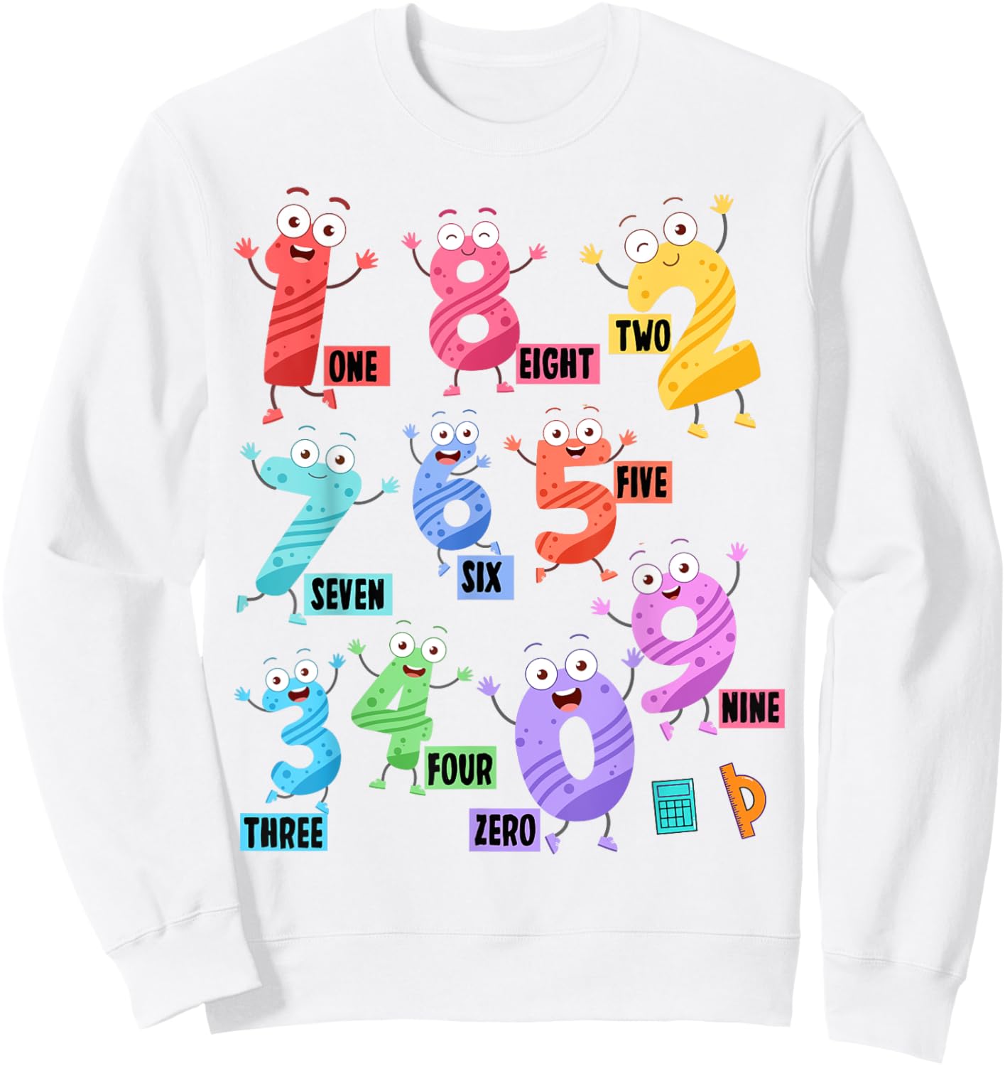 Maths Day Costume With Numbers On Idea Kids Maths Number Sweatshirt - Sweatshirt | White