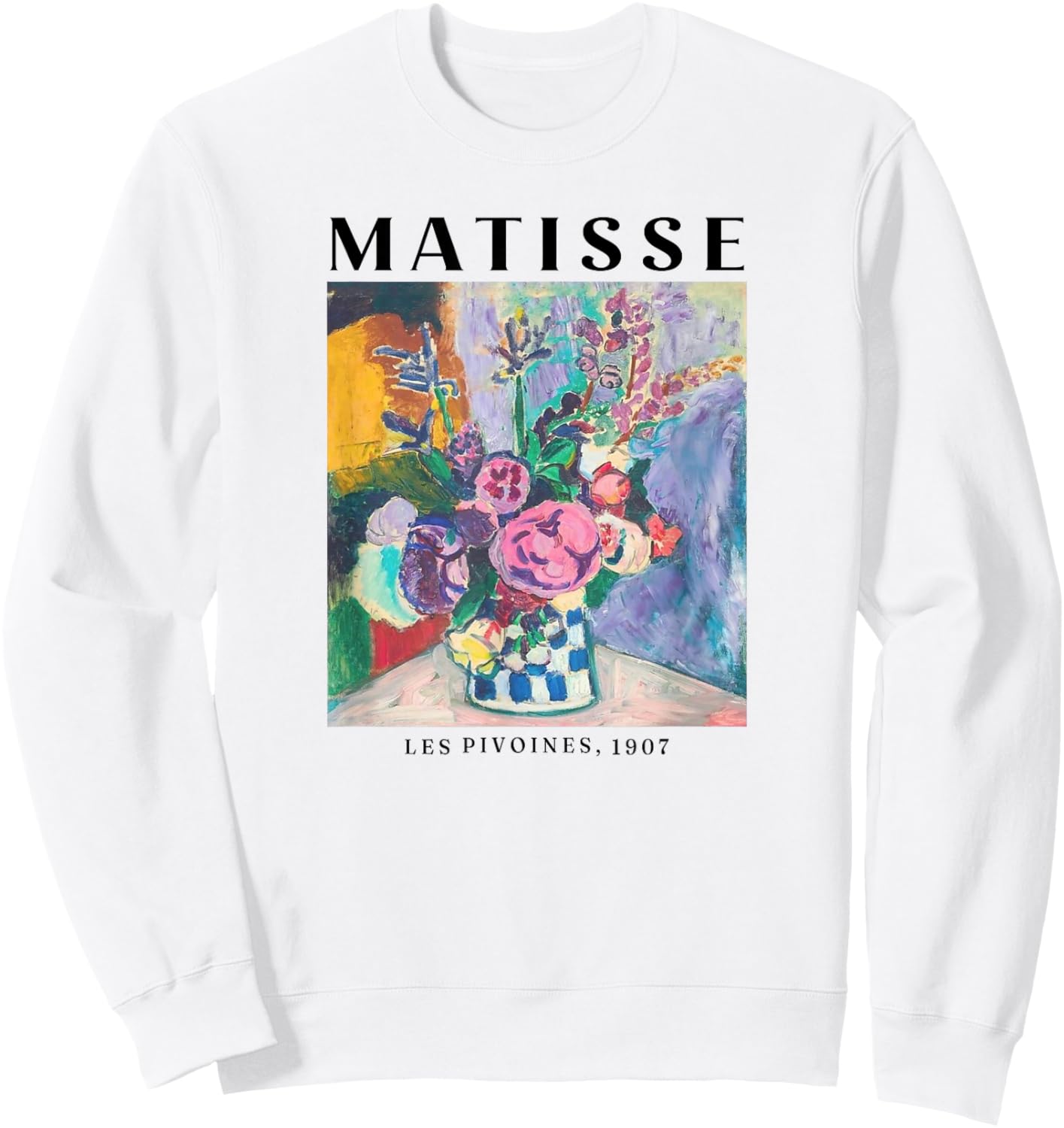 Matisse Les Pivoines 1907 Flower Sweatshirt - Sweatshirt | White