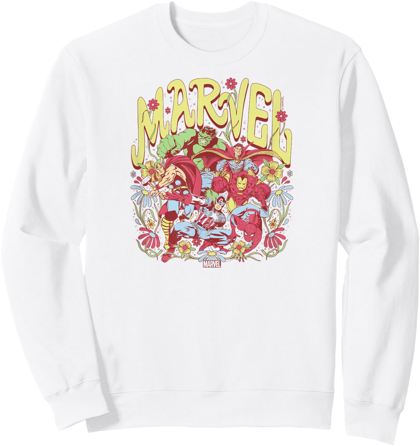 Marvel - Floral Sweatshirt - Sweatshirt | White