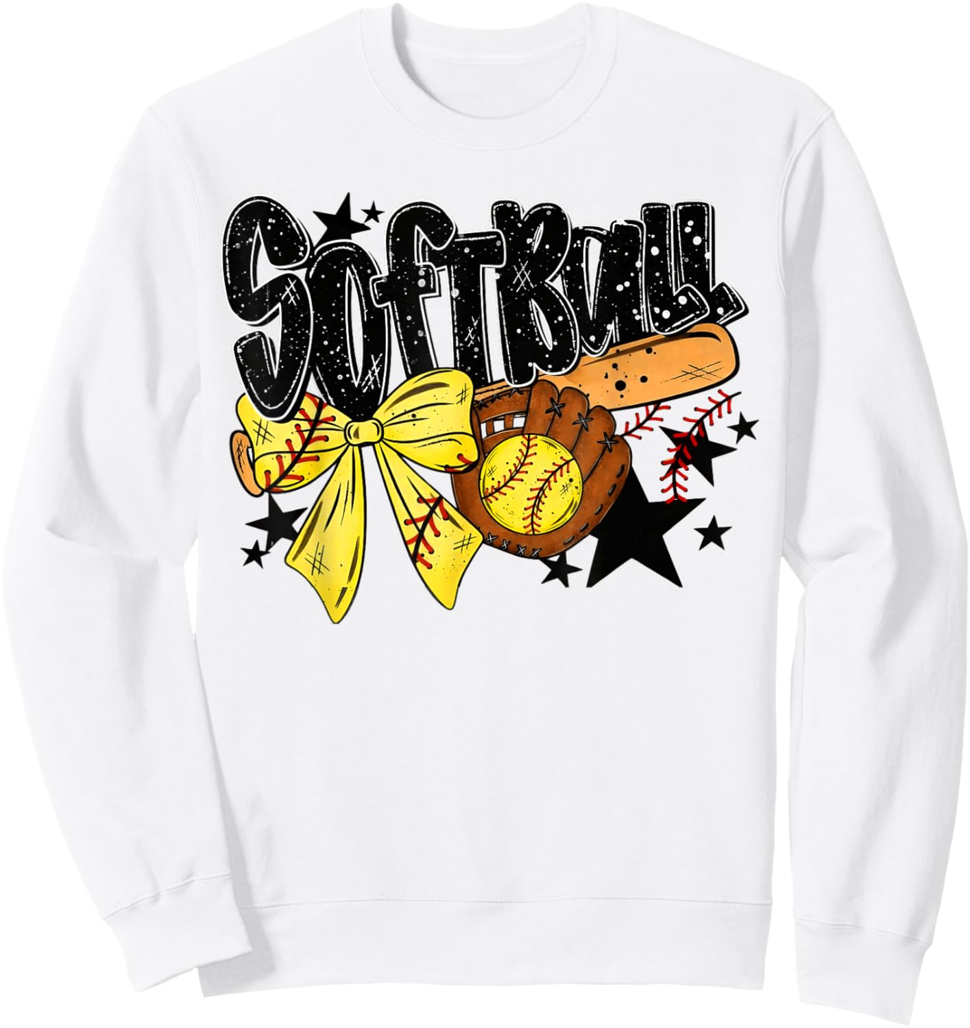 Softball Bow Sweatshirt - Sweatshirt | White