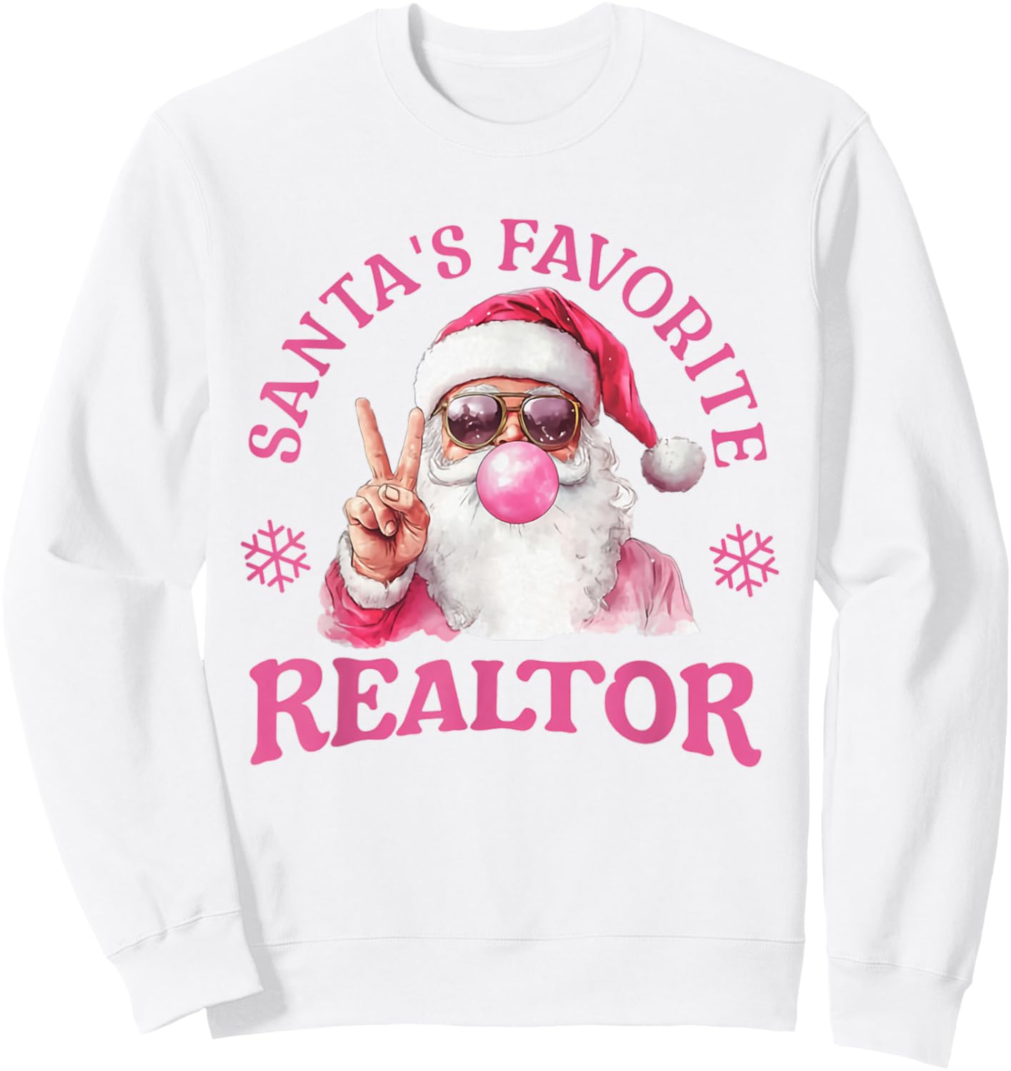 Santa's Favorite Realtor Christmas Santa Real Estate Agent Sweatshirt - Sweatshirt | White