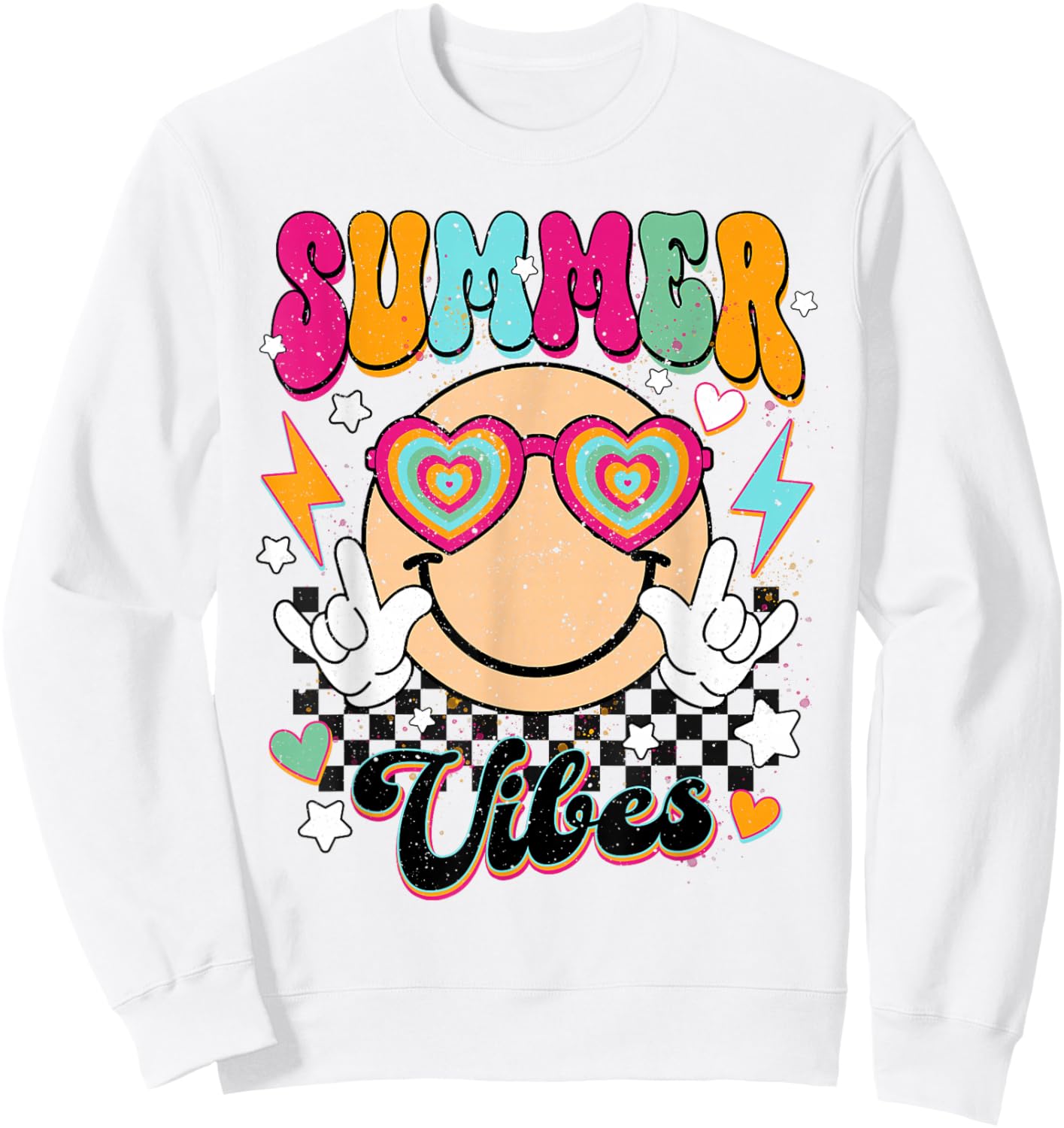 Retro Summer Vibes Men Kids Summer Vacation Sweatshirt - Sweatshirt | White