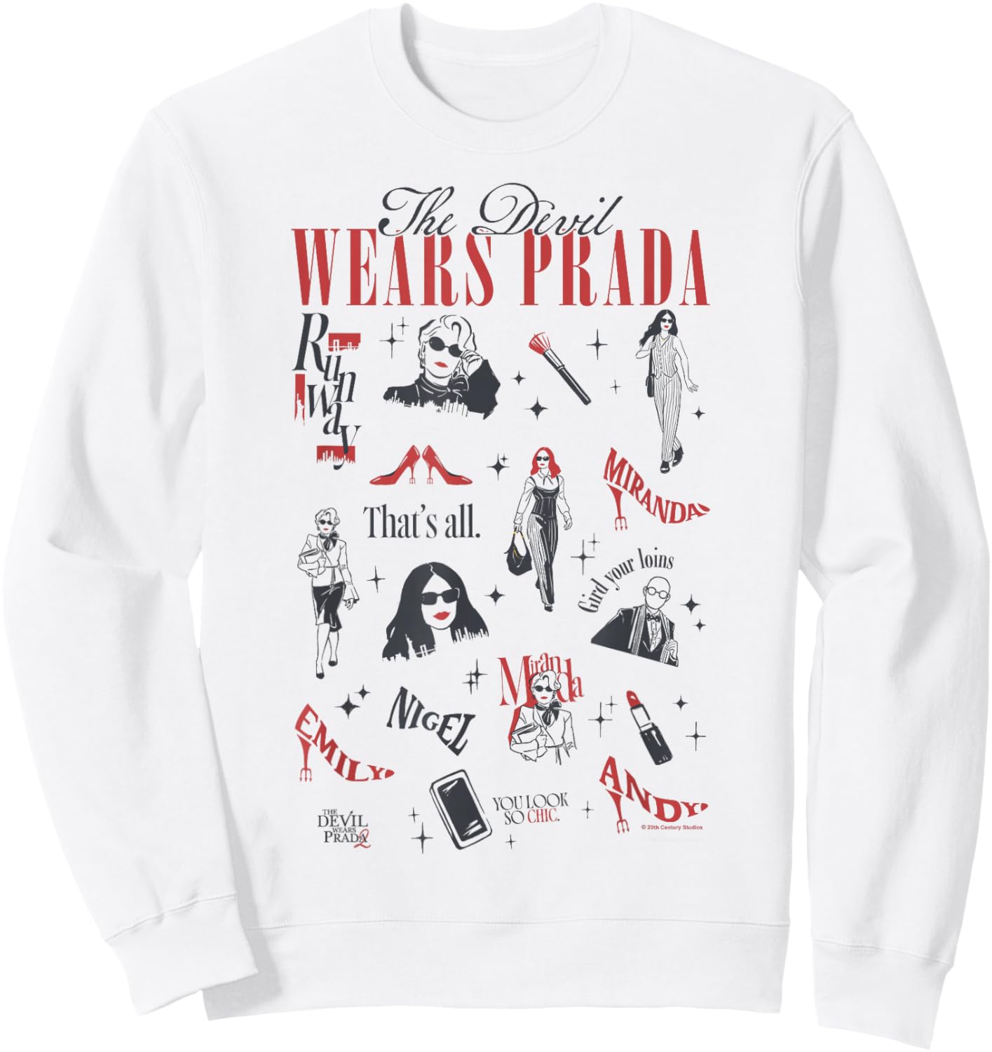 The Devil Wears Prada 2 Minimalistic Art Icons Collage Sweatshirt - Sweatshirt | White
