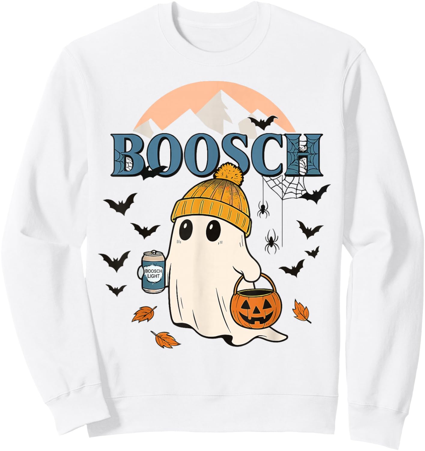 Funny Ghost Beer Halloween Spooky Boo Beer Drinking Party Sweatshirt - Sweatshirt | White