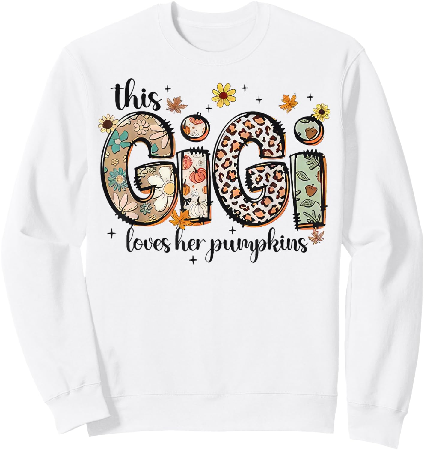 This Gigi Loves Her Pumpkins Fall Thanksgiving Sweatshirt - Sweatshirt | White