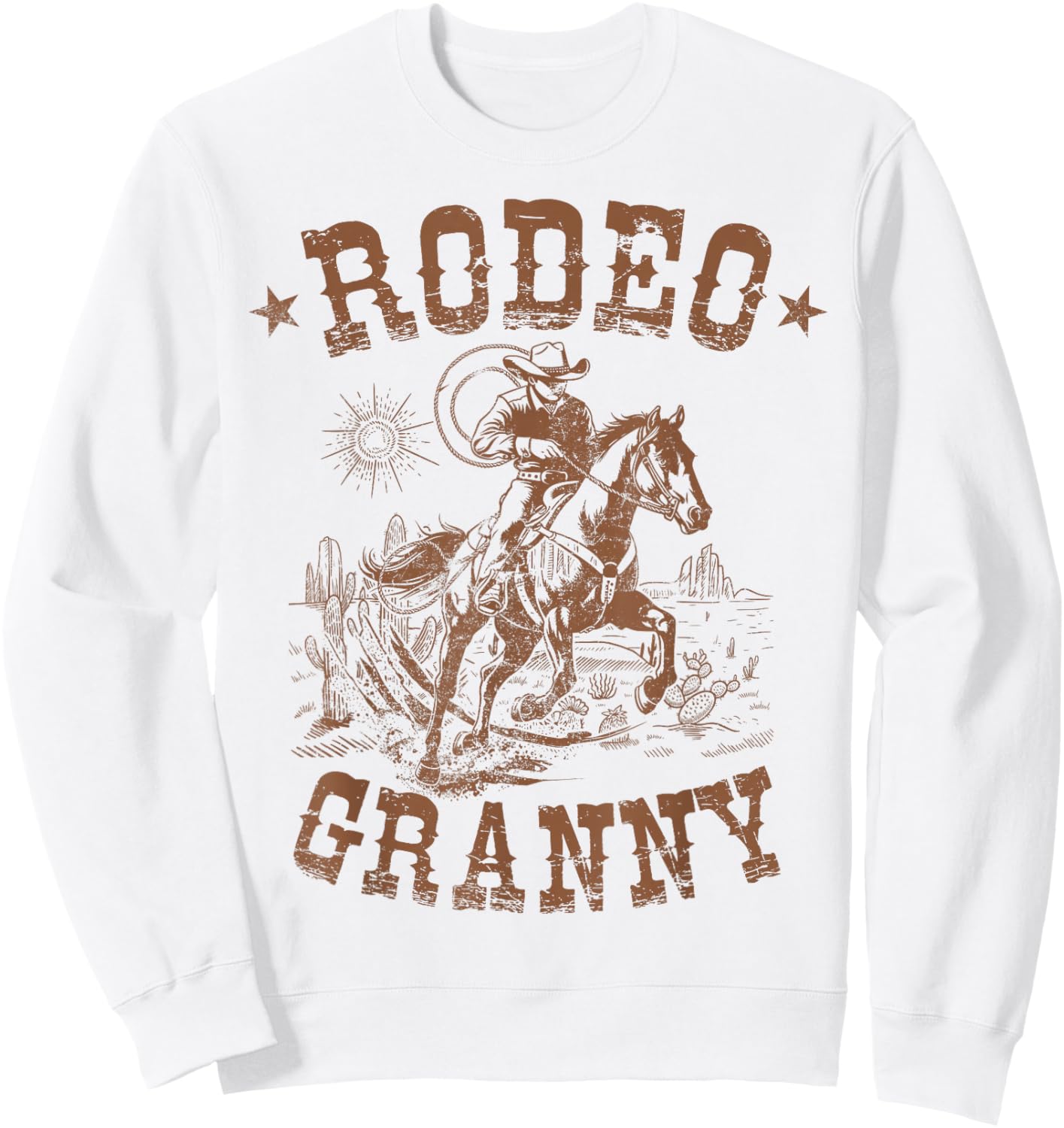 Rodeo Granny Western Cowboy Family Matching Mother's Day Sweatshirt - Sweatshirt | White