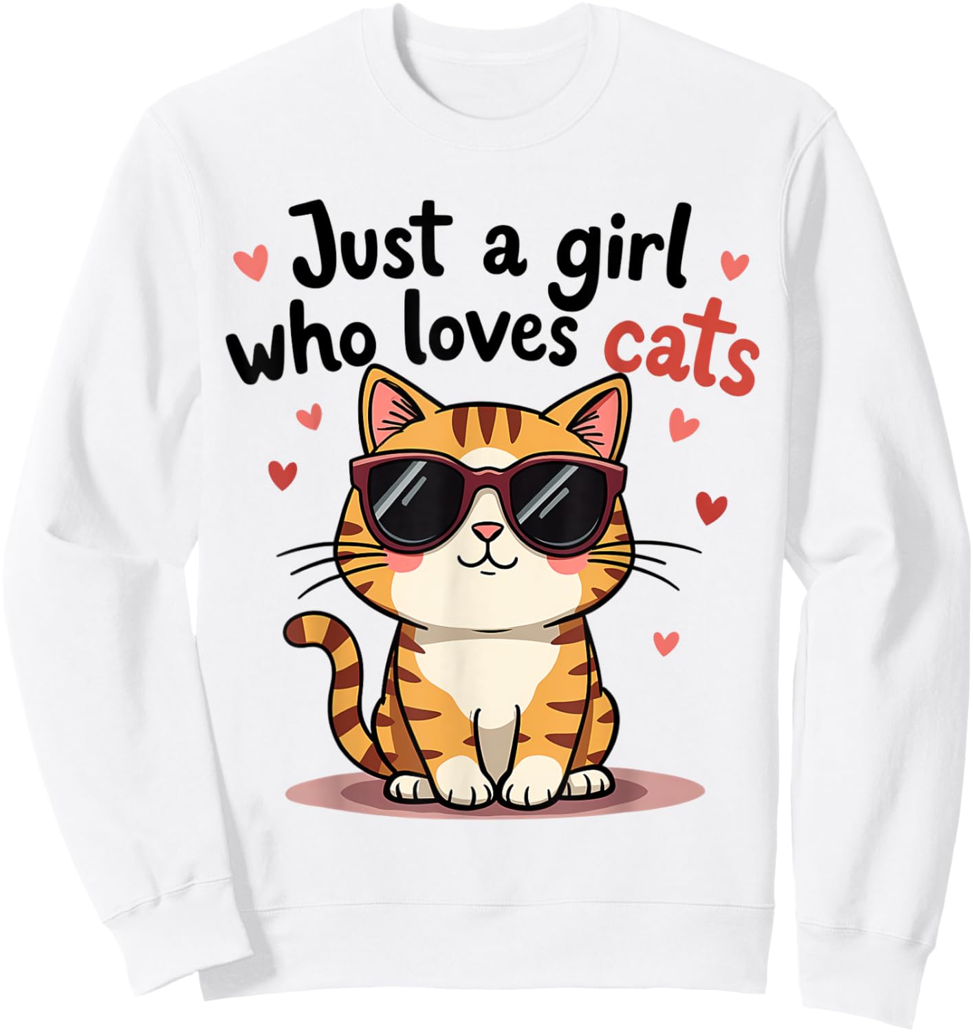 Cats Just A Girl Who Loves Cats Sweatshirt - Sweatshirt | White