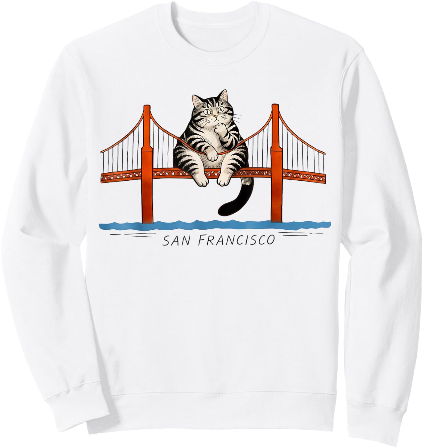 San Francisco Cat Golden Gate Bridge Lesebücher Sweatshirt - Sweatshirt | White