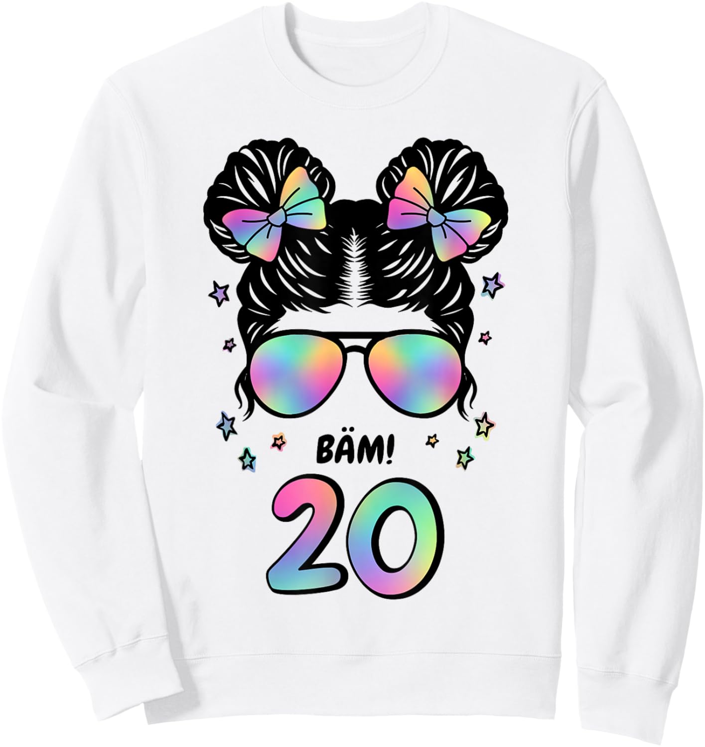 20. Geburtstag Mädchen Messy Bun Bäm! 20 Sweatshirt - Sweatshirt | White