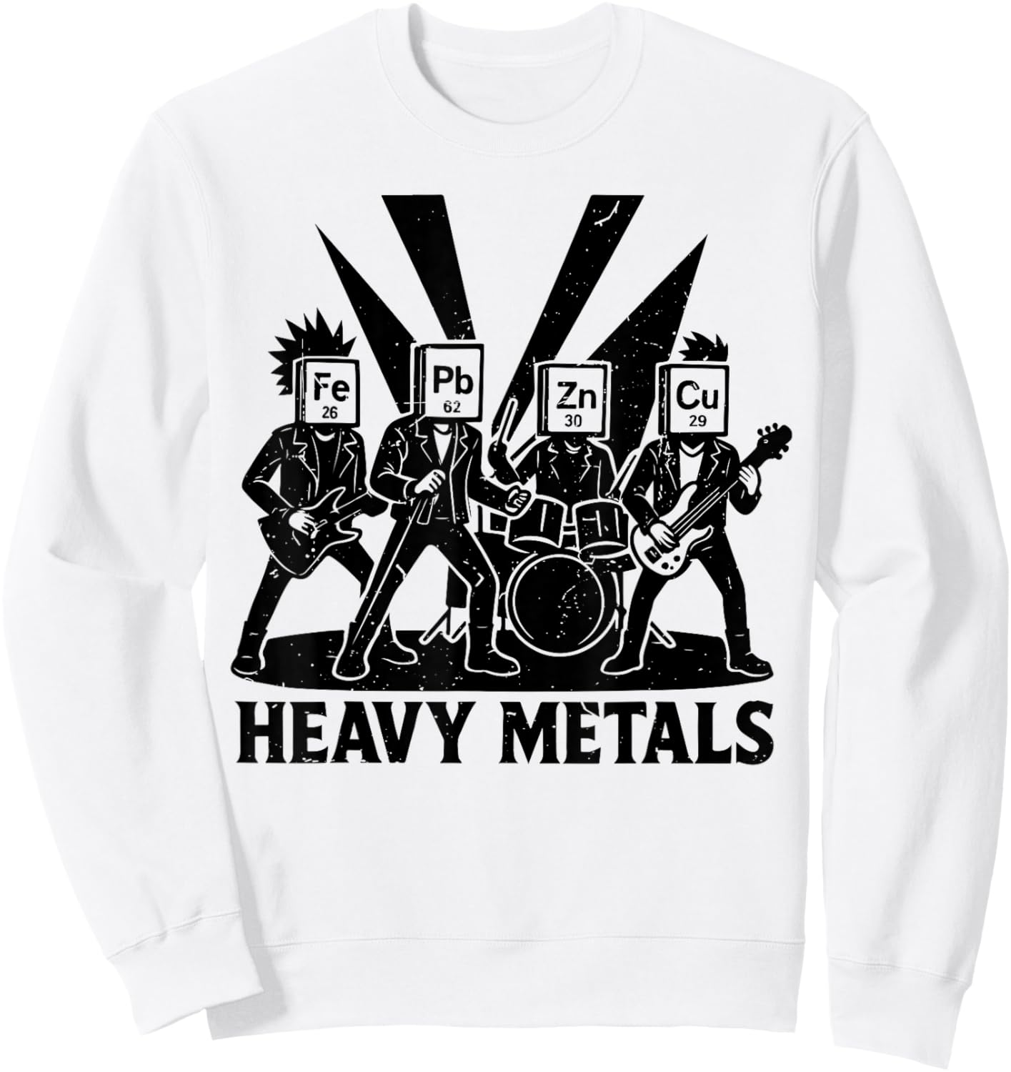 Funny Chemistry Heavy Metals Science Teacher Periodic Table Sweatshirt - Sweatshirt | White