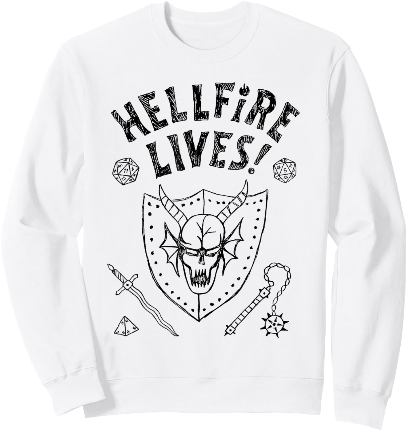 Stranger Things Hellfire Lives! Sweatshirt - Sweatshirt | White