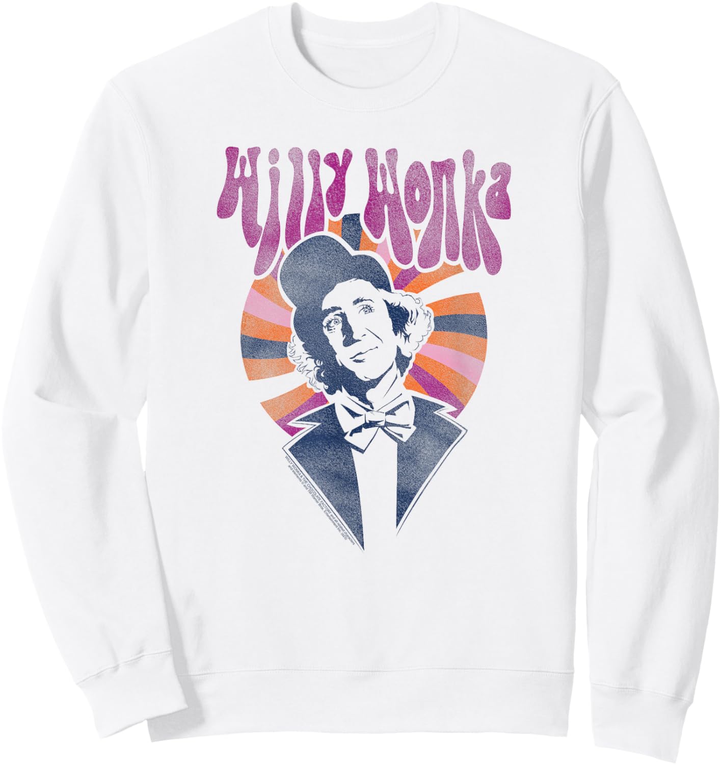 Willy Wonka and The Chocolate Factory Colorful Heart Movie Sweatshirt - Sweatshirt | White