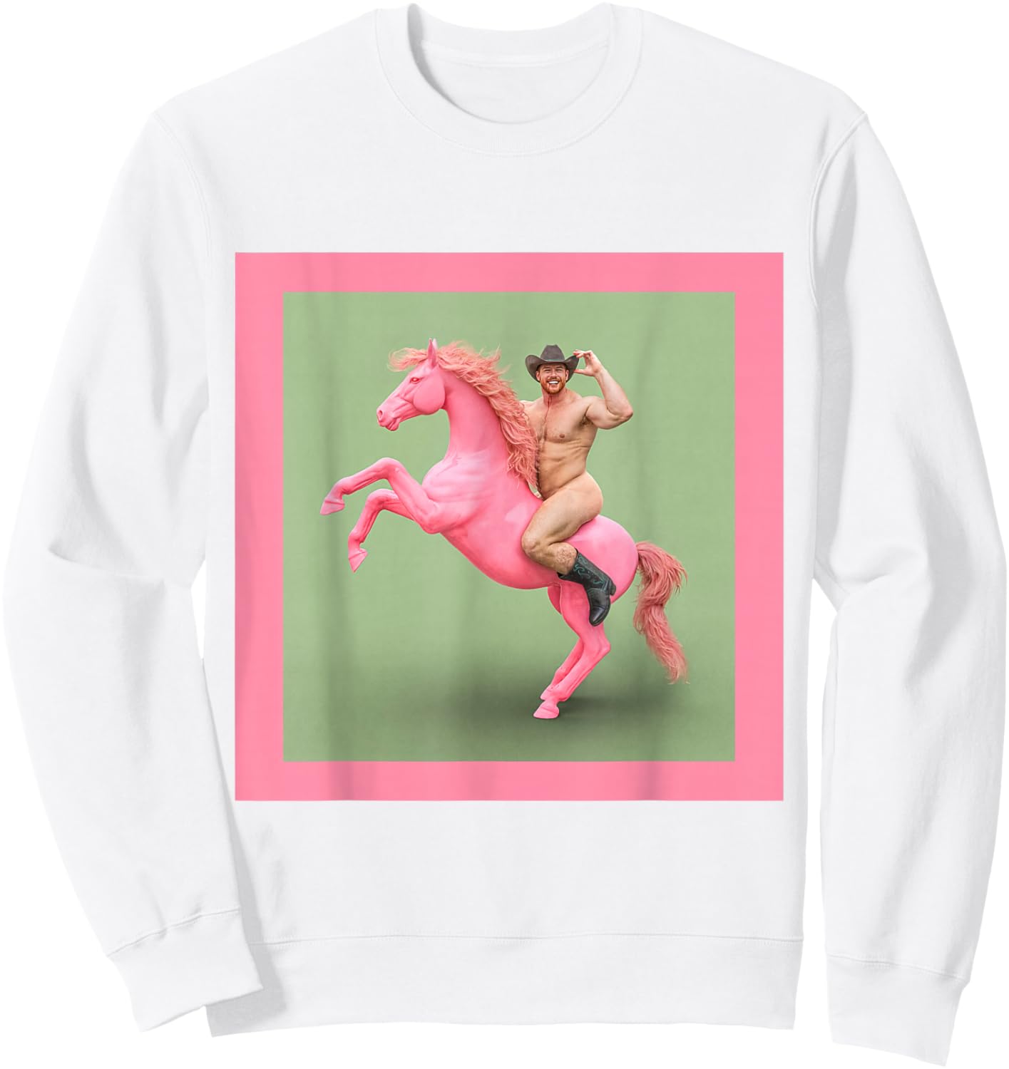 Pink Pony Vampire Cowboy Sweatshirt - Sweatshirt | White