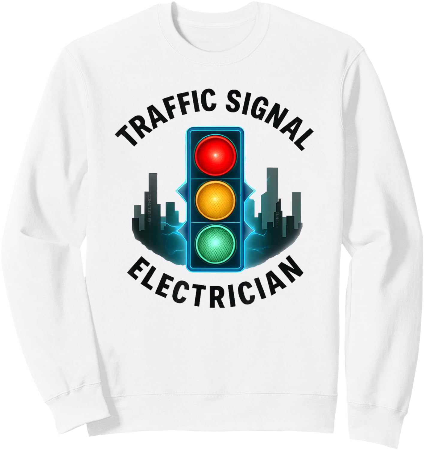 Traffic Signal Electrician Design City Worker Sweatshirt - Sweatshirt | White