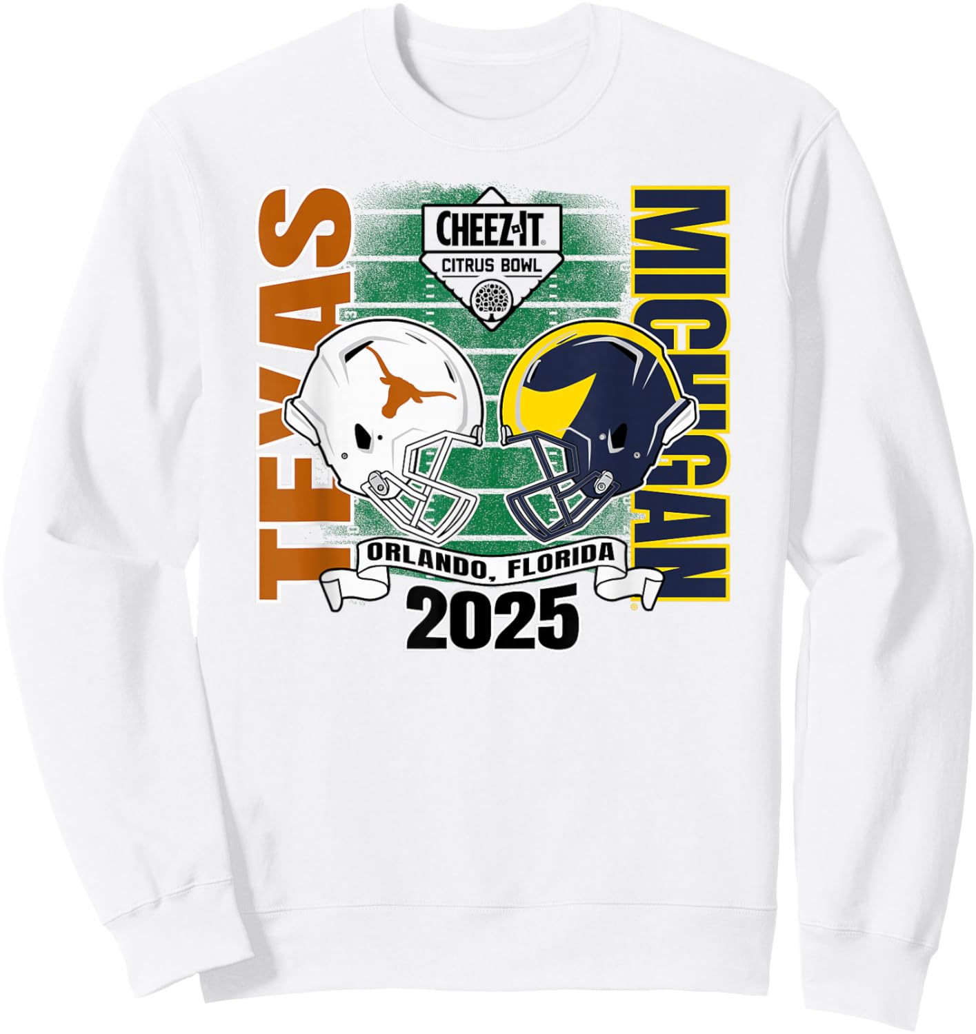 Texas Longhorns vs Michigan Wolverines Citrus Bowl 2025 Sweatshirt - Sweatshirt | White