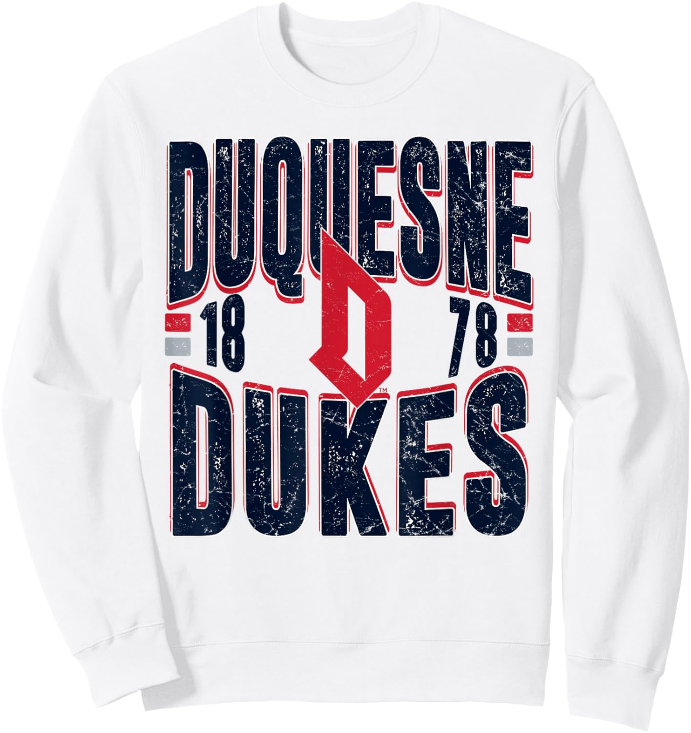Duquesne Dukes Vintage 90's Retro White Officially Licensed Sweatshirt - Sweatshirt | White