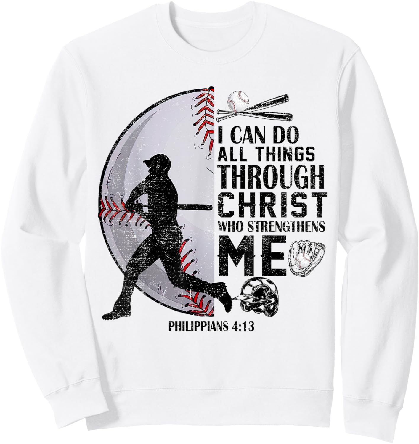 Baseball-Shirt Jesus Boys Kids Christian Bible Verse Sweatshirt - Sweatshirt | White