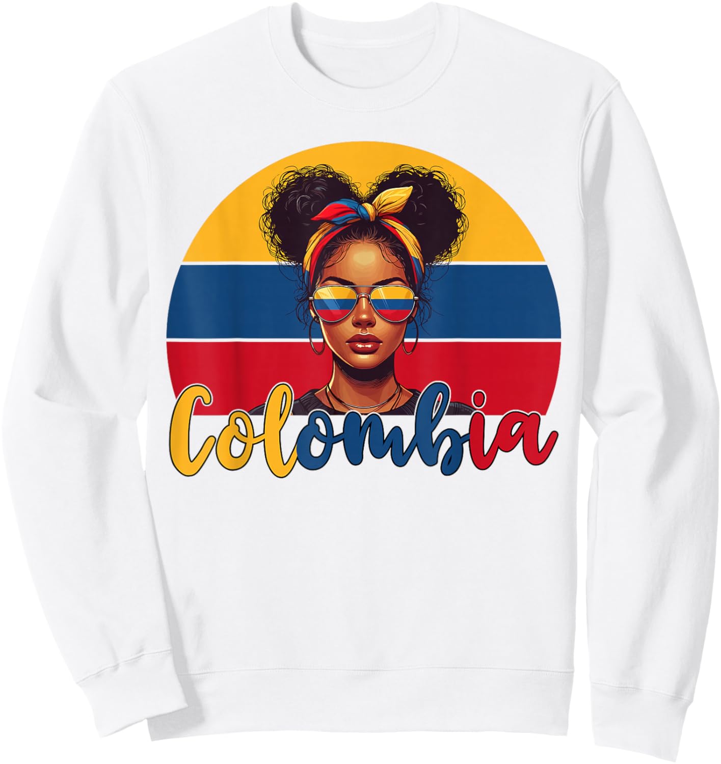 Colombian Girl Colombia Flag Proud Afro Colombian Women Sweatshirt - Sweatshirt | White