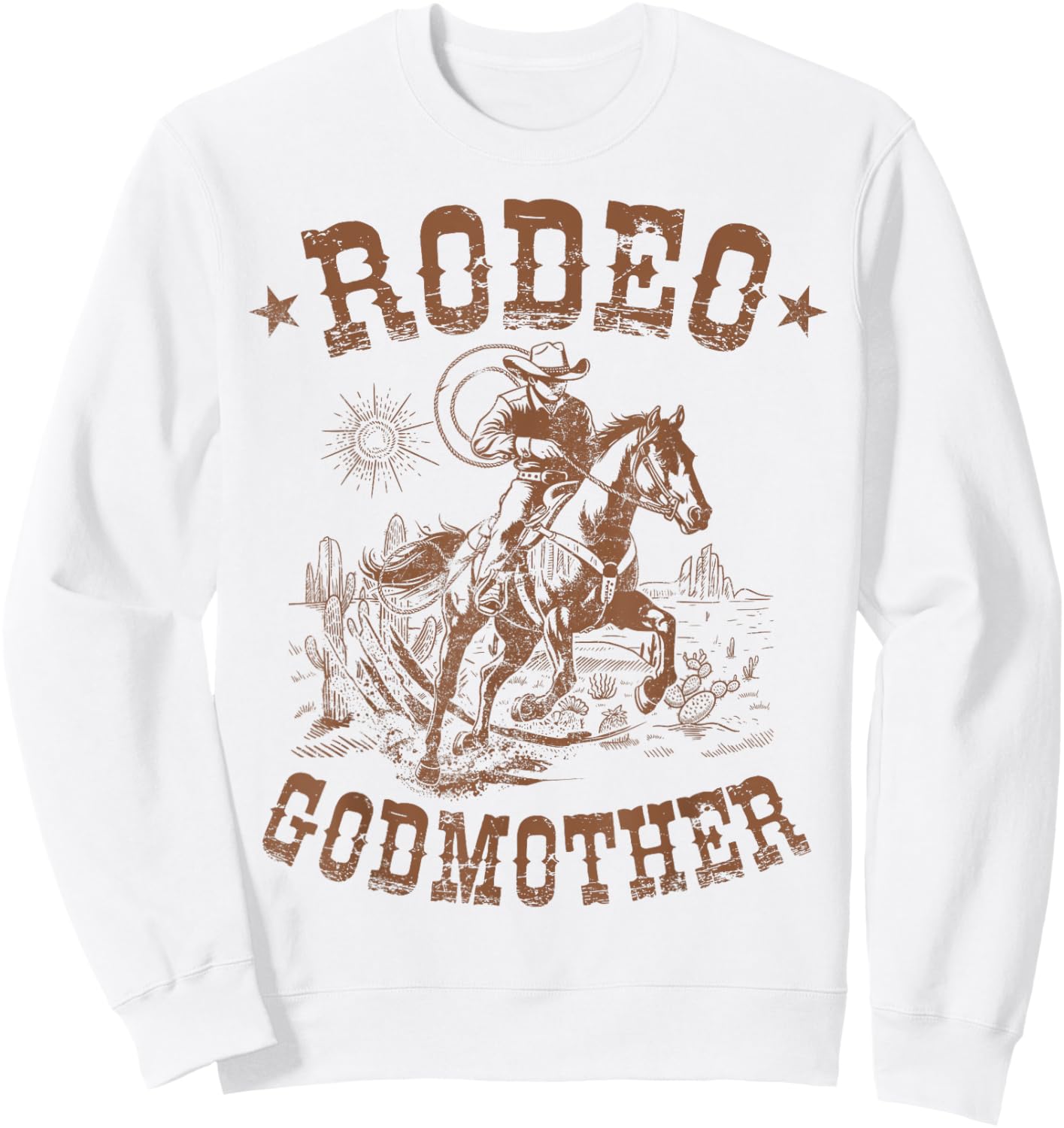 Rodeo Godmother Western Cowboy Family Matching Mother's Day Sweatshirt - Sweatshirt | White