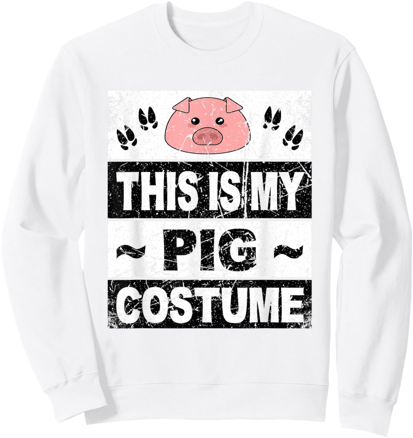 Retro Pig Costume Shirt Adult Women Men Kids Toddler Baby Sweatshirt - Sweatshirt | White