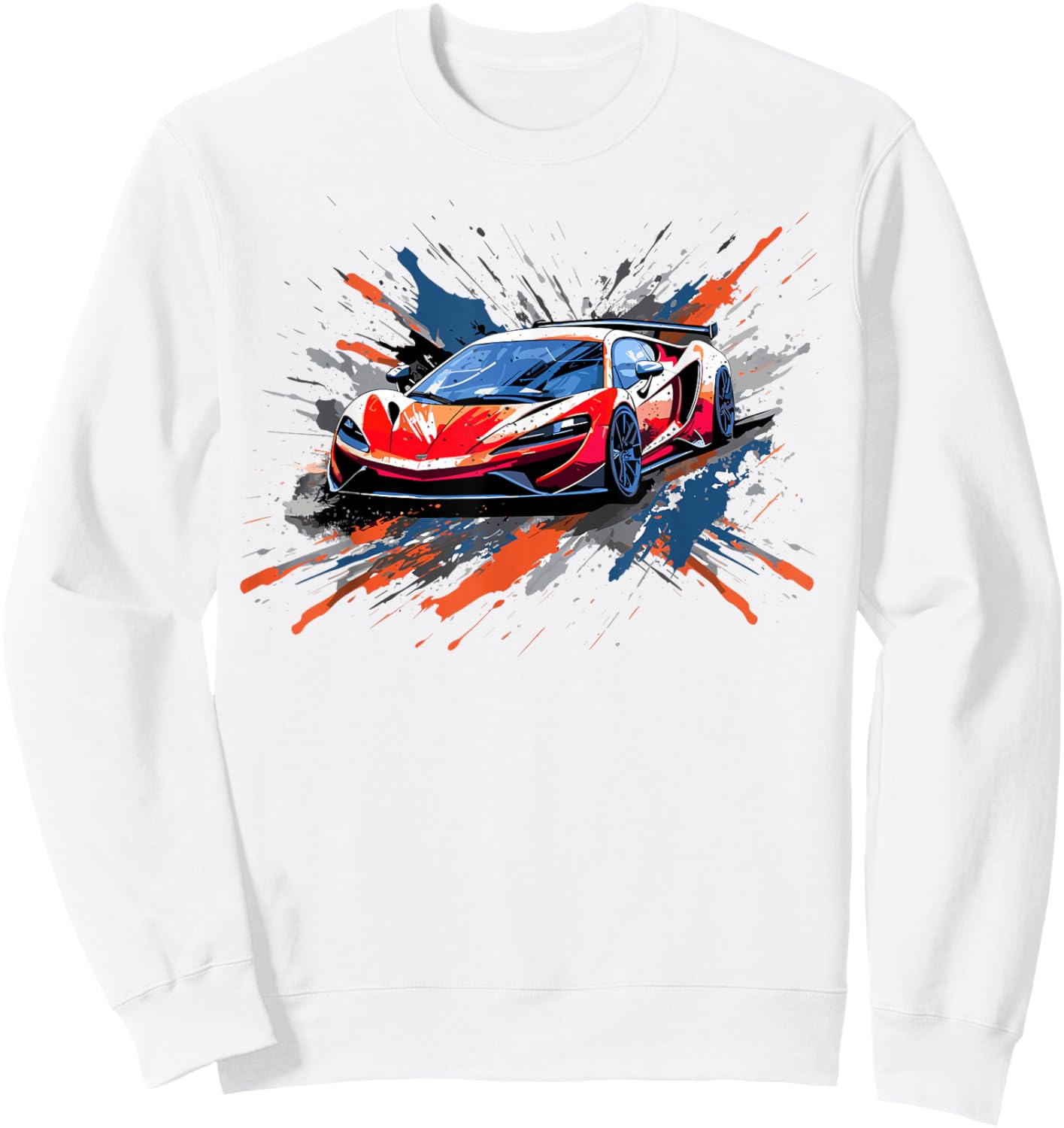 Supercar Sports Car Exotic Concept Art Hypercar Boys Graphic Sweatshirt - Sweatshirt | White