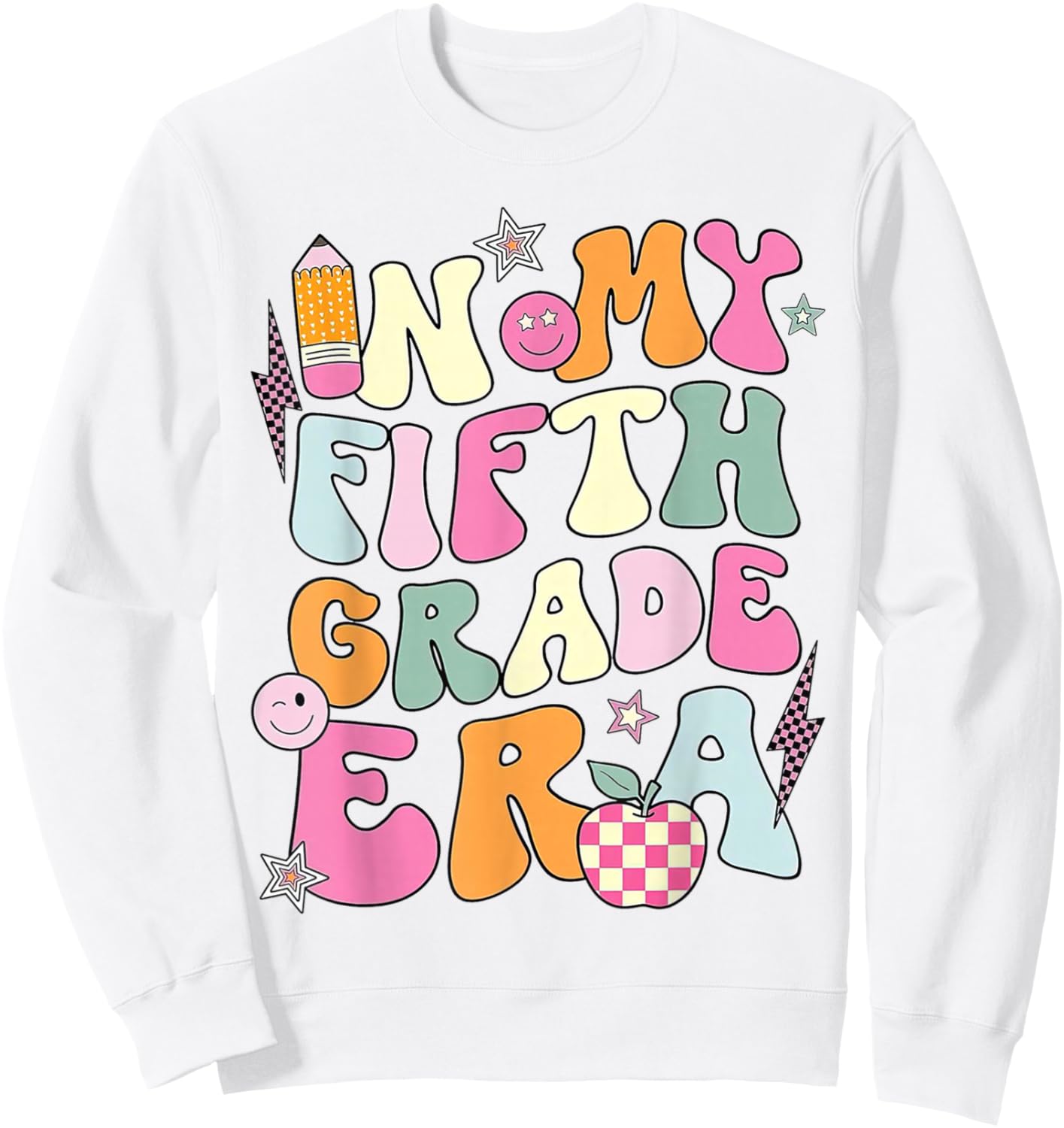 In My Fifth Grade Era 5th Grade Girl Teacher Back to School Sweatshirt - Sweatshirt | White