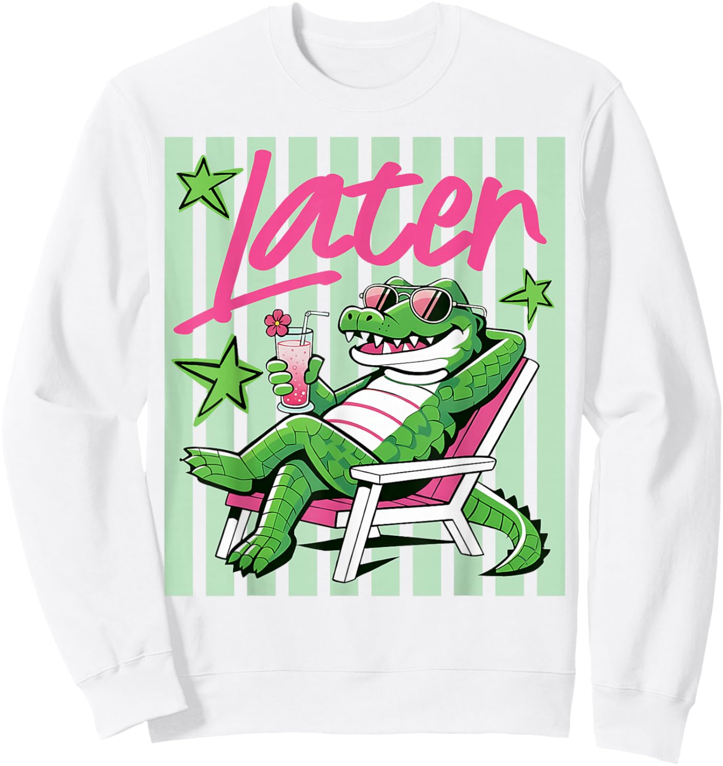 Alligator Later Gator Teacher Kids Summer Last Day of School Sweatshirt - Sweatshirt | White