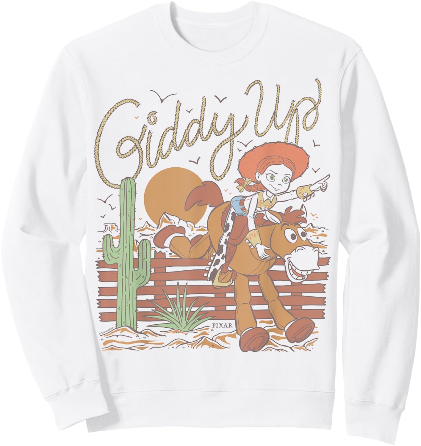 Disney - Toy Story Jessie Riding Bullseye Giddy Up Western Sweatshirt - Sweatshirt | White