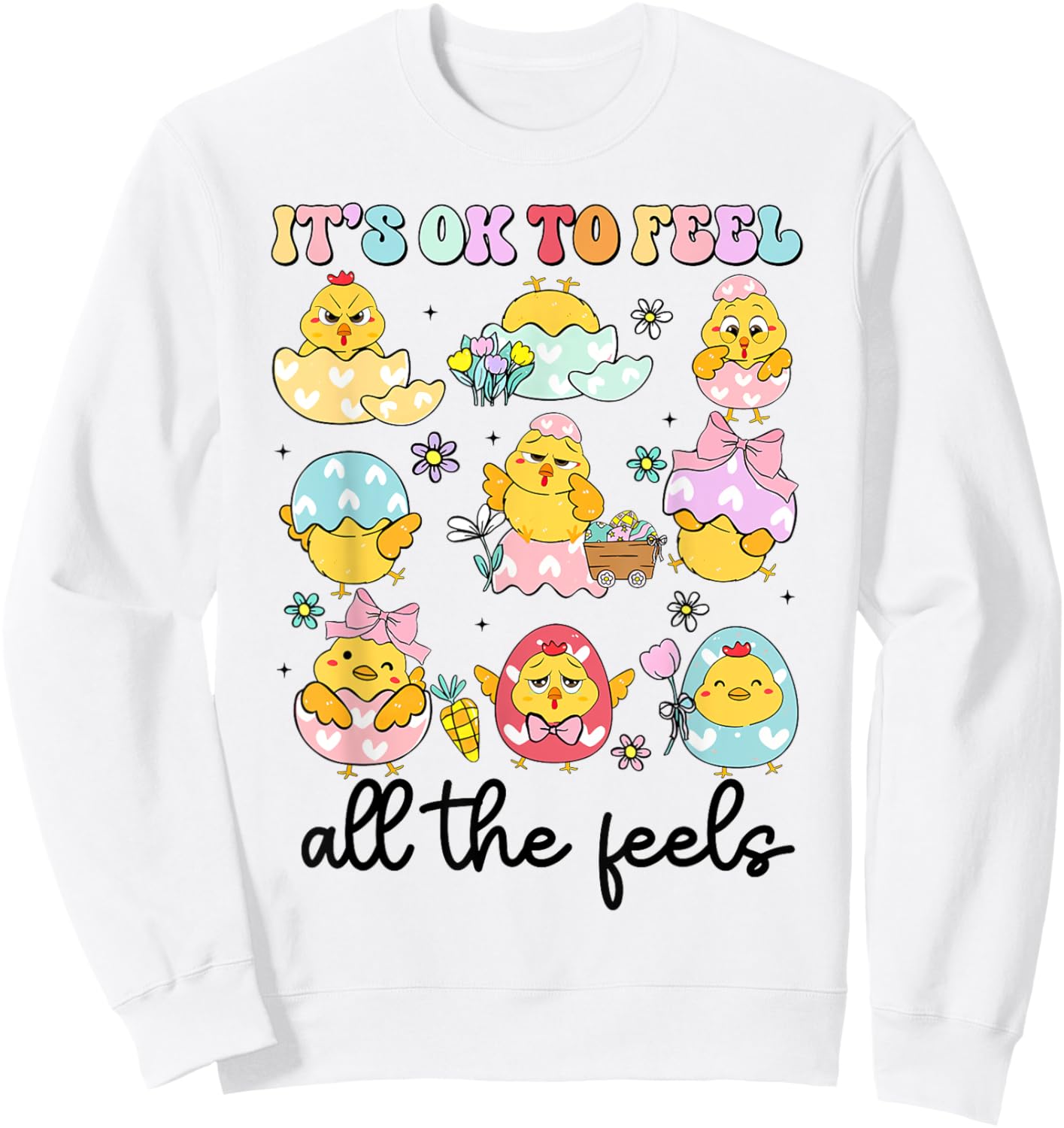 Groovy M.en.tal Easter Day Health Egg Happy Easter Day Sweatshirt - Sweatshirt | White