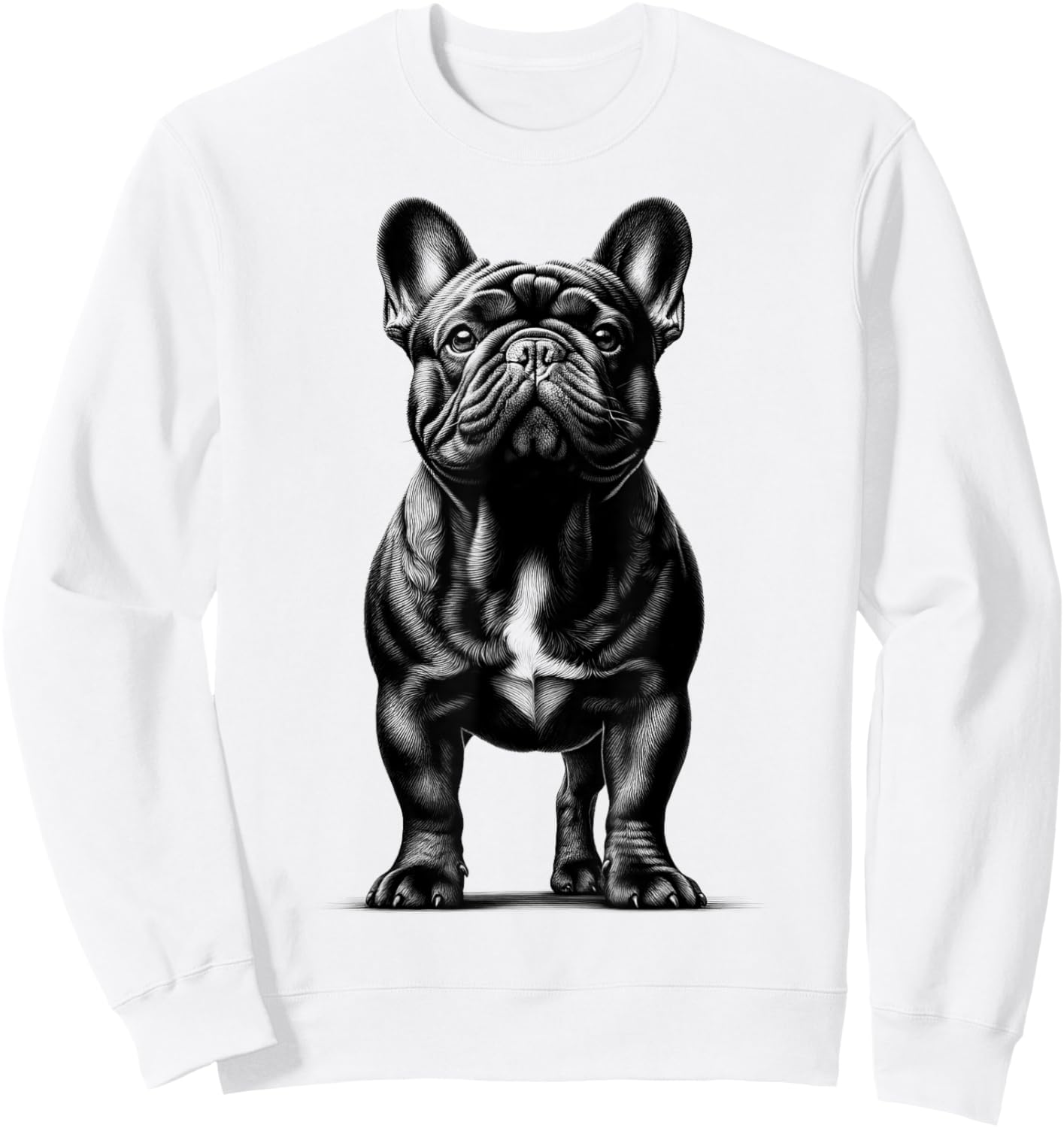 Cute French Bulldog in Proud Pose Sweatshirt - Sweatshirt | White