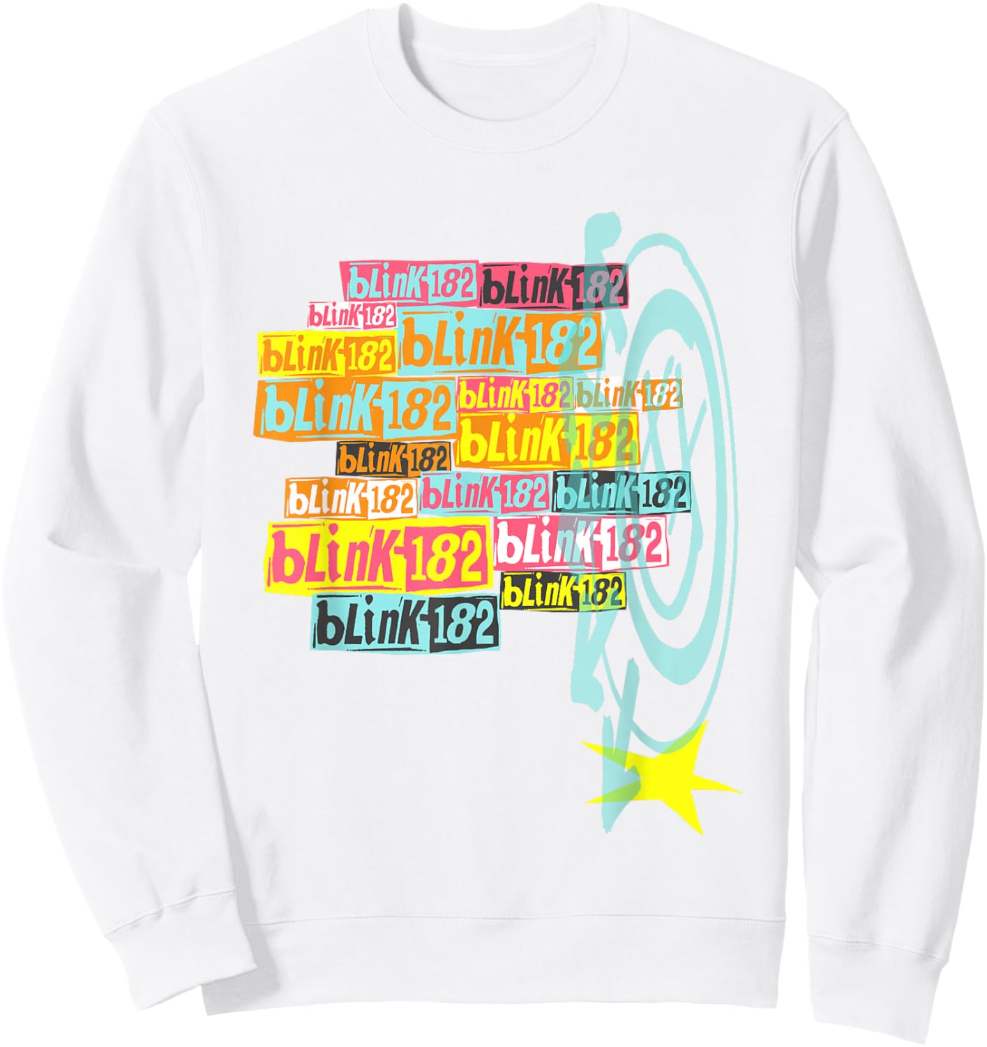 Official Blink-182 Stacked Logo Sweatshirt - Sweatshirt | White
