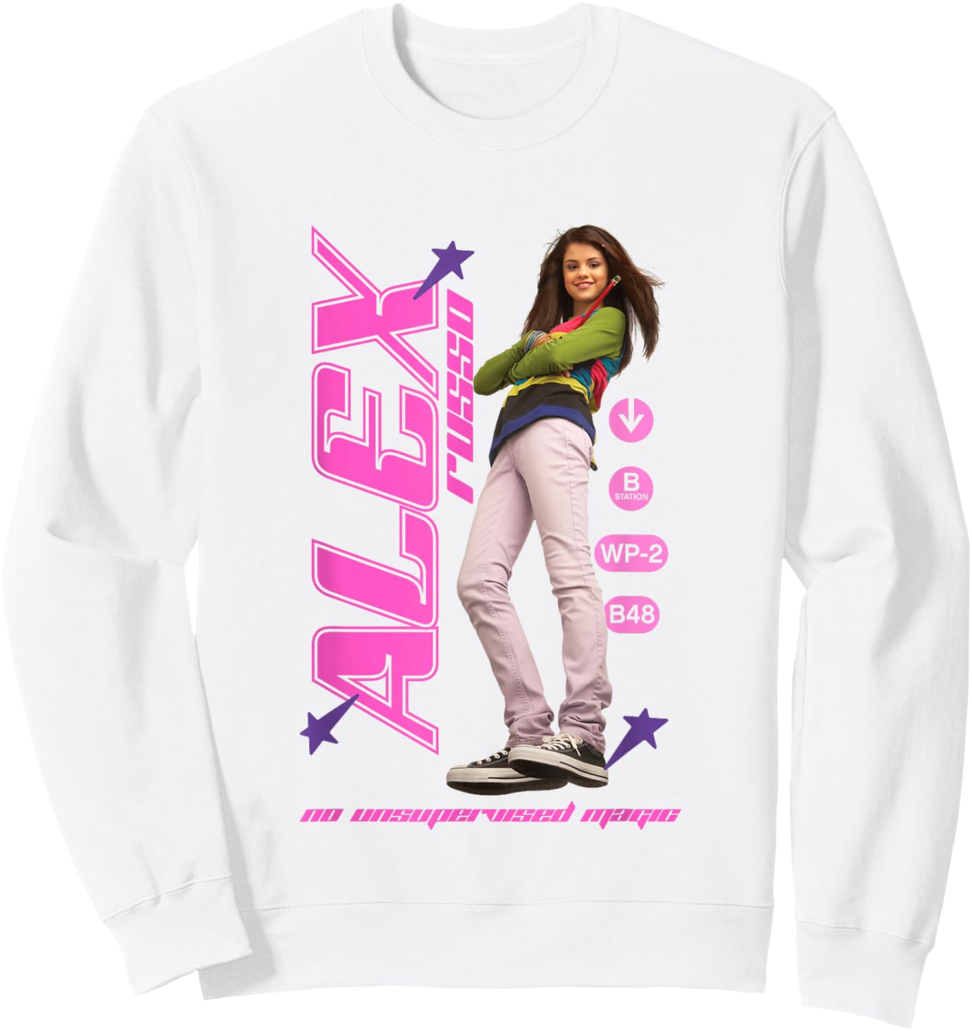 Disney Wizards of Waverly Place Alex Russo Girly Big Poster Sweatshirt - Sweatshirt | White