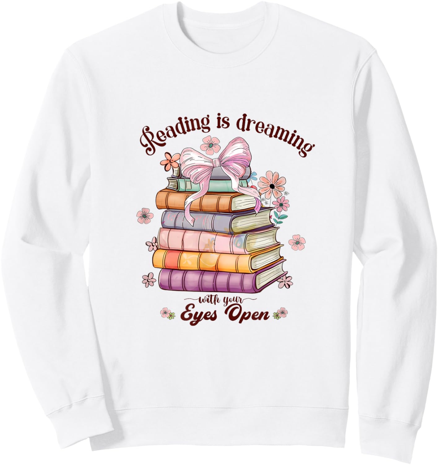 Reading is dreaming with your eyes open Sweatshirt - Sweatshirt | White