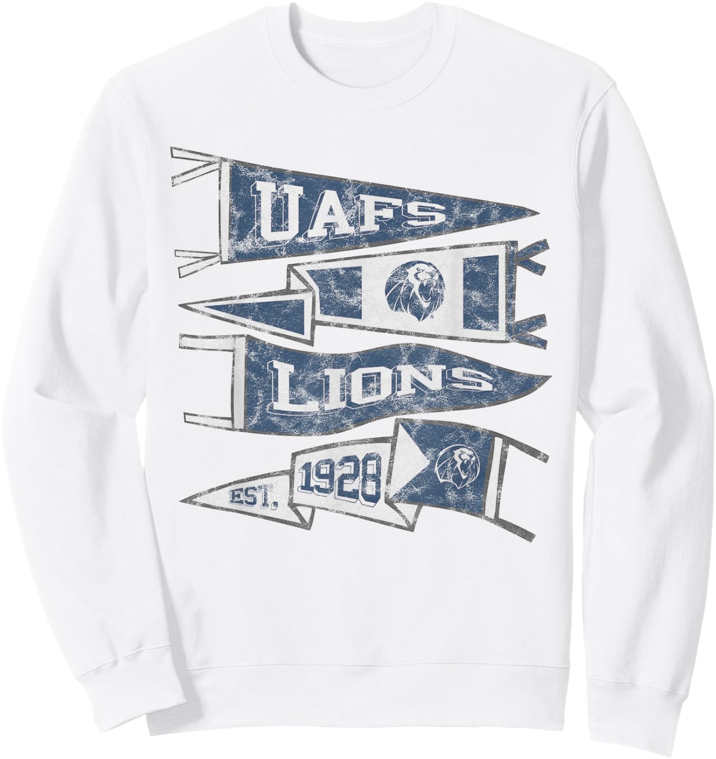 University of Arkansas Fort Smith Lions Distressed Pennants Sweatshirt - Sweatshirt | White