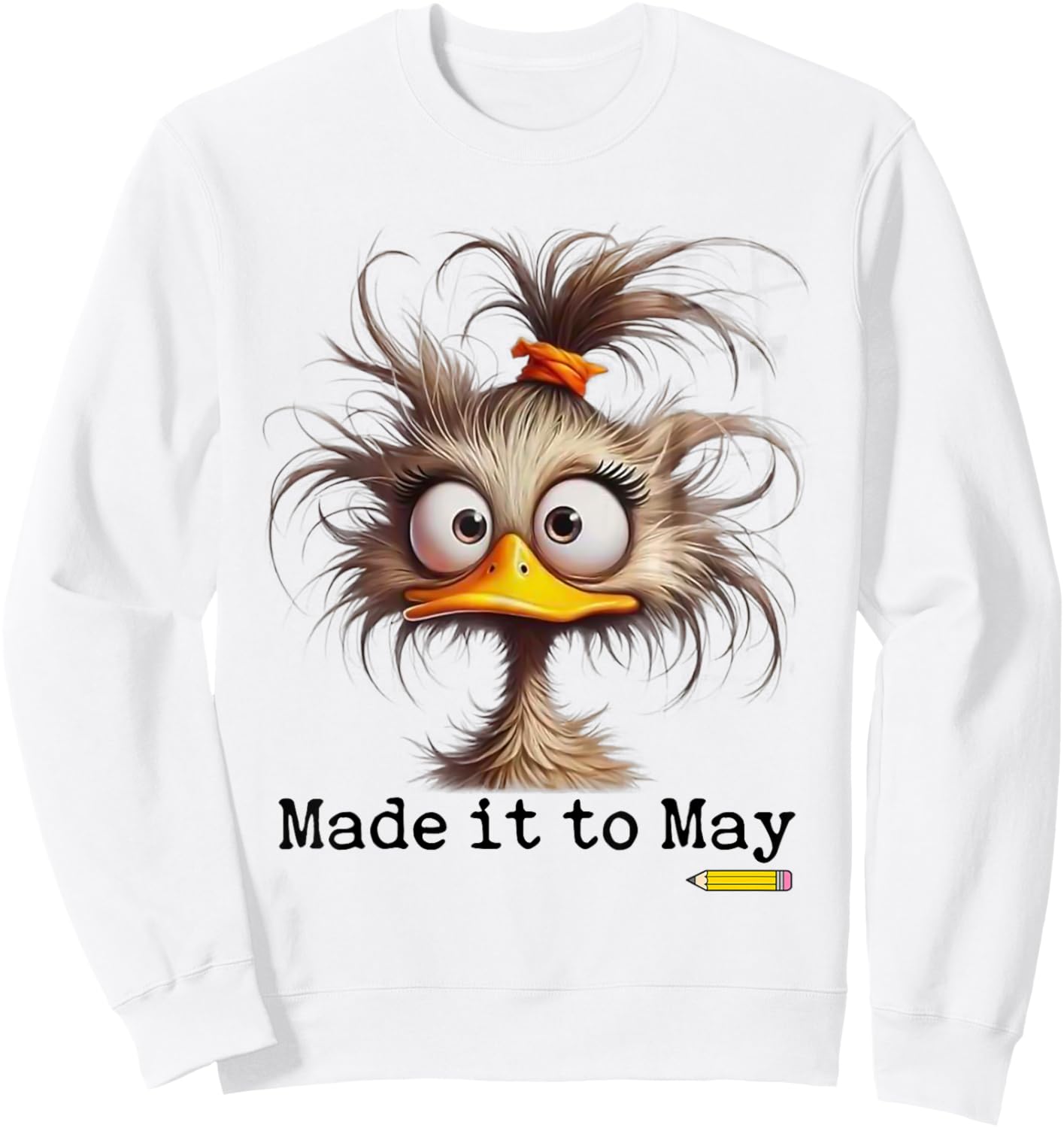 Funny Duck Made it to May Teacher Sweatshirt - Sweatshirt | White