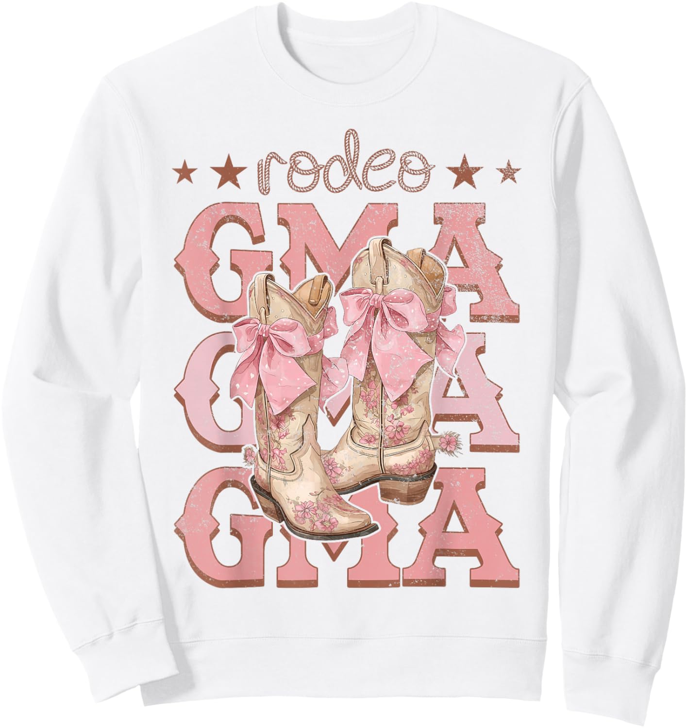 Rodeo Gma Pink Boots Coquette Cow-Girl Birthday Party Sweatshirt - Sweatshirt | White