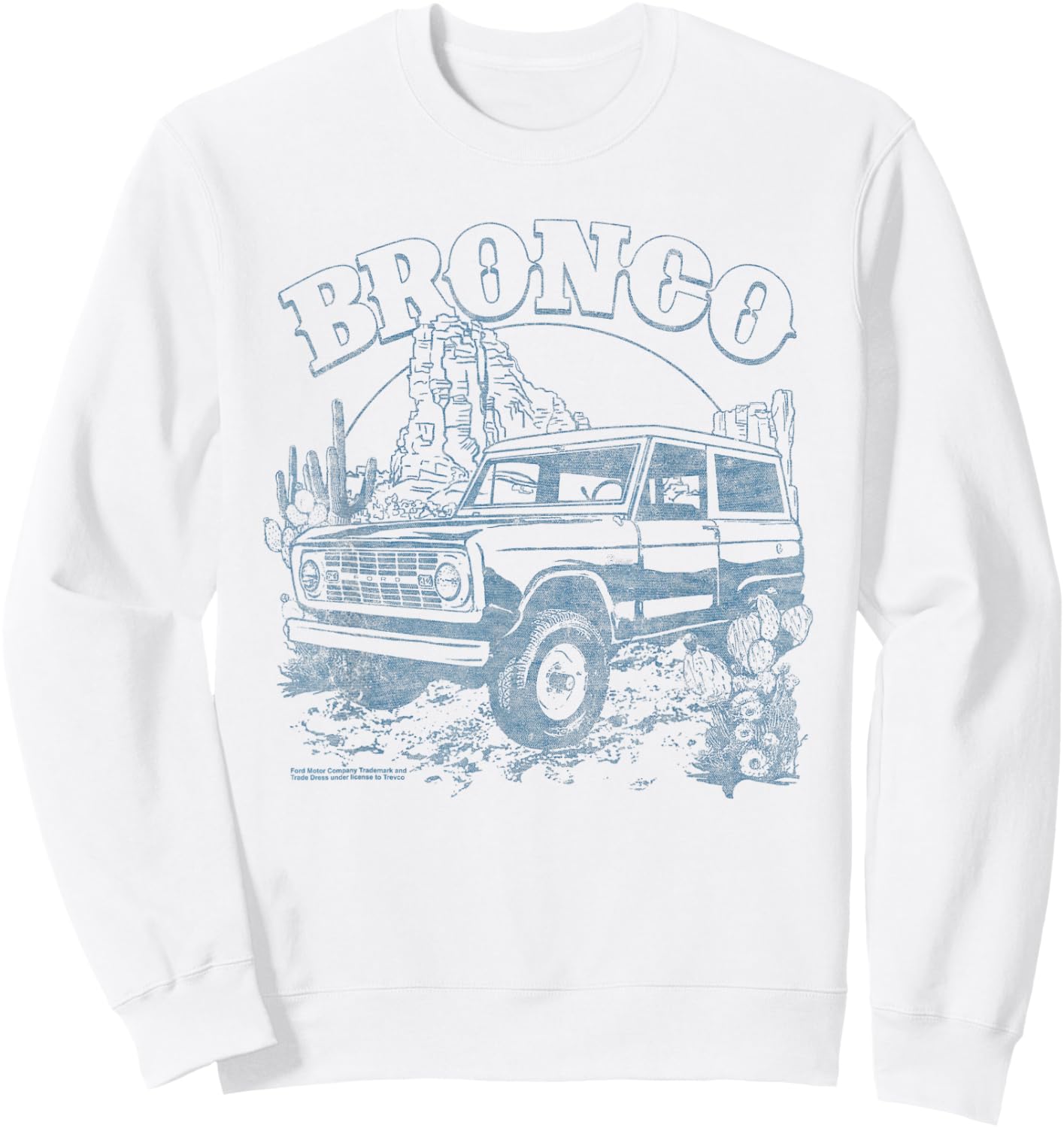 Ford Bronco Desert Blue Mono Sweatshirt - Sweatshirt | White