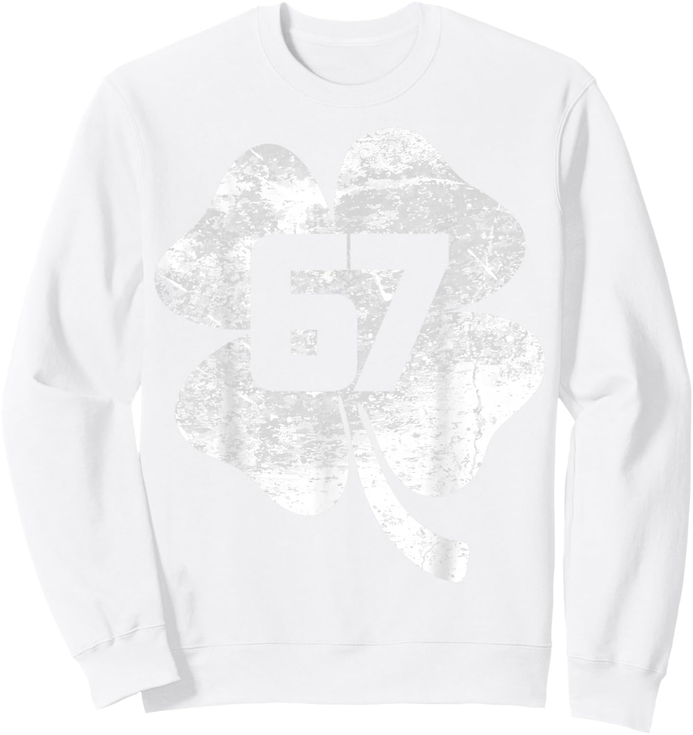 Lucky 67 Clover Green Shamrock St Patrick Vintage Design Sweatshirt - Sweatshirt | White