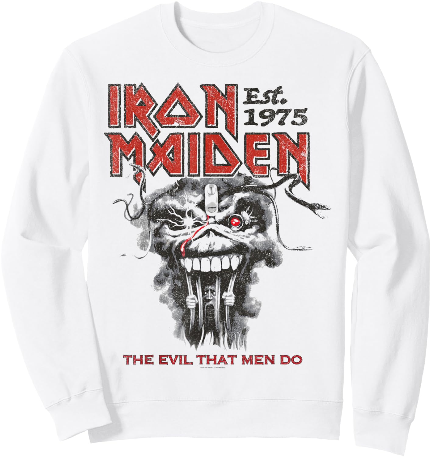 Iron Maiden The Evil that Men Do On White Sweatshirt - Sweatshirt | White