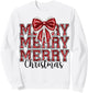 Coquette Bow Santa Claus Merry Christmas Women Xmas Pajamas T-Shirt - T-Shirt | Sand
