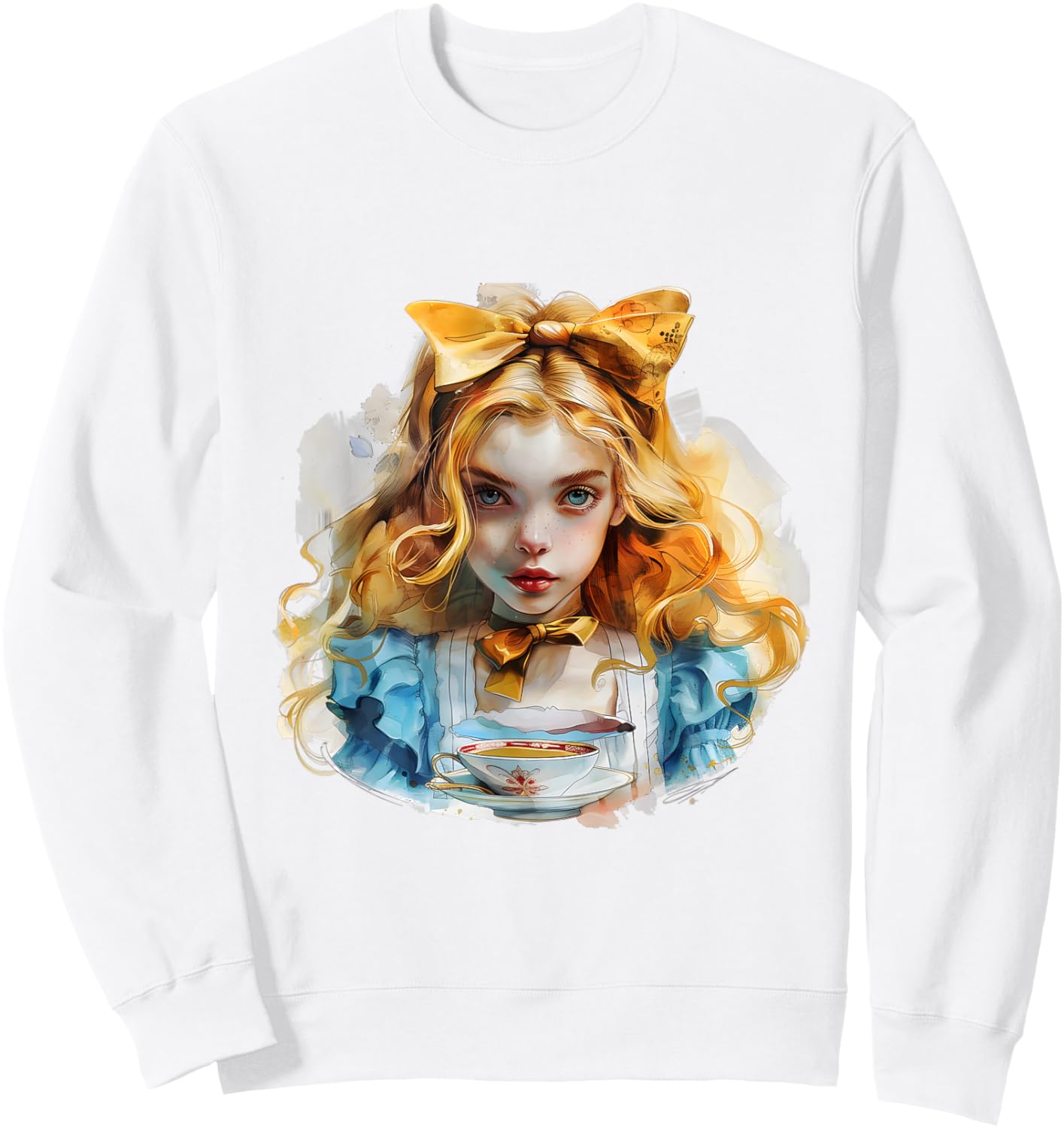 Alice in Wonderland Art Sweatshirt - Sweatshirt | White