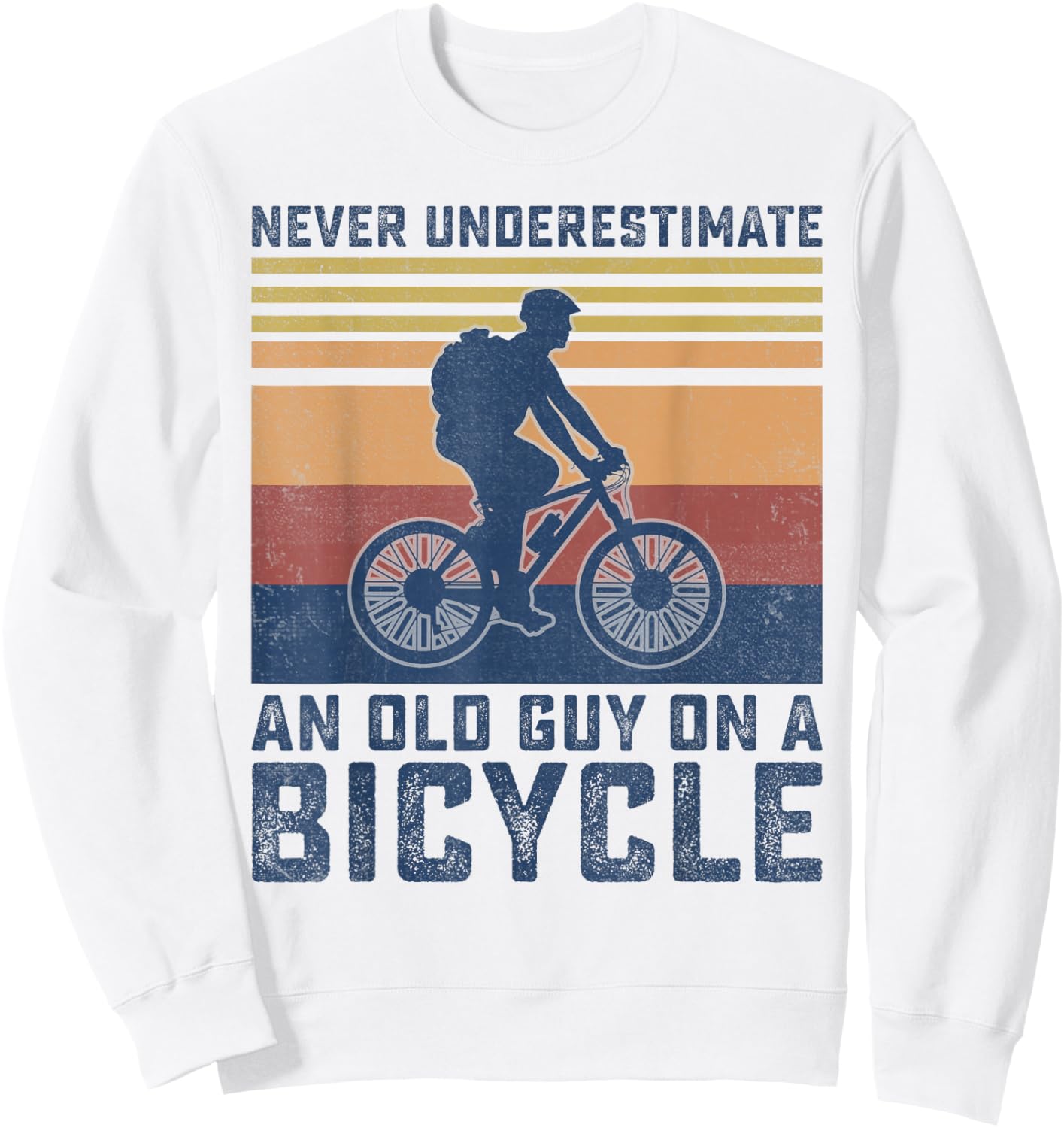 Mountain Biking Funny Cycling Bike Bicyle Biker Men Cyclist Sweatshirt - Sweatshirt | White