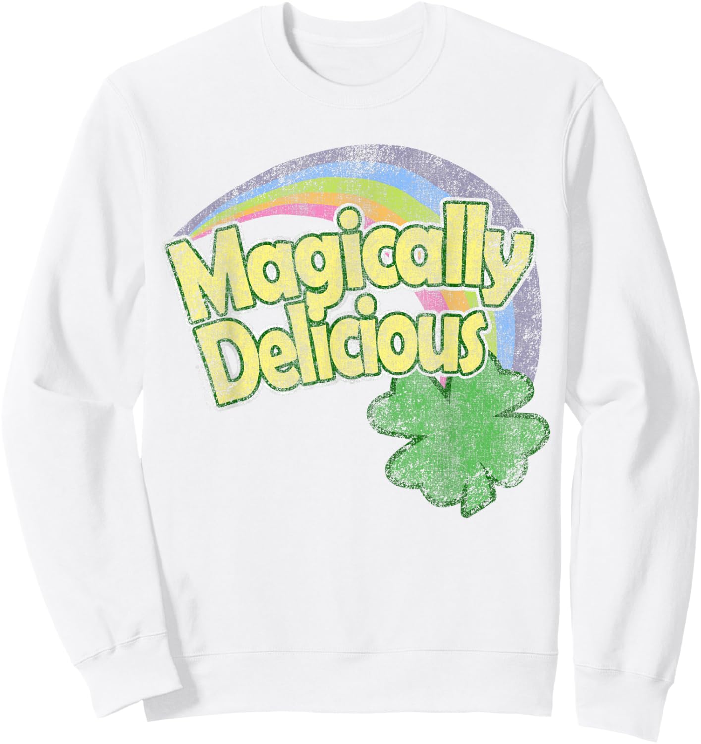 Magically Delicious Funny 80s Vintage Retro St Patricks Day Sweatshirt - Sweatshirt | White