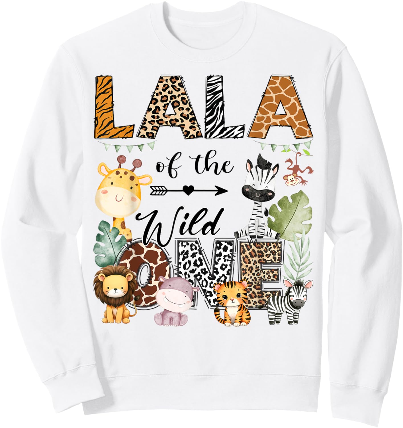 Lala Of The Wild One 1St Birthday Safari Jungle Sweatshirt - Sweatshirt | White