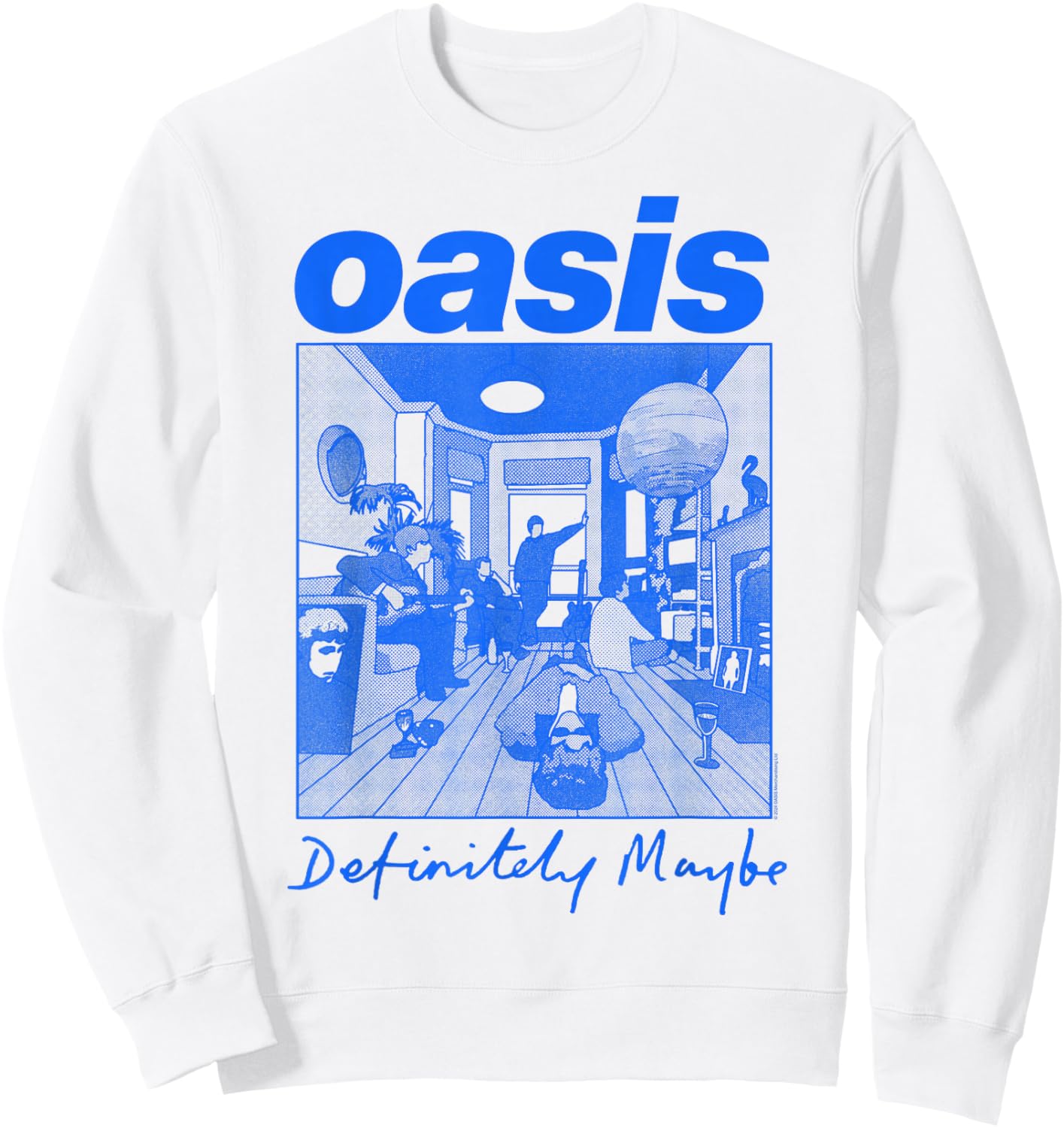 Oasis – Definitely Maybe Illustration Sweatshirt - Sweatshirt | White