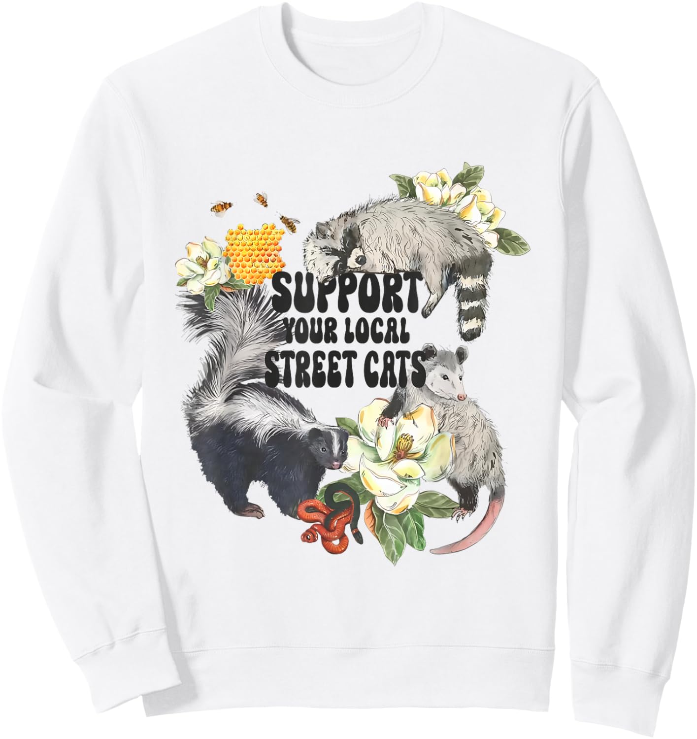 Support Your Local Street Cats Team Trash Street Cats Squad Sweatshirt - Sweatshirt | White