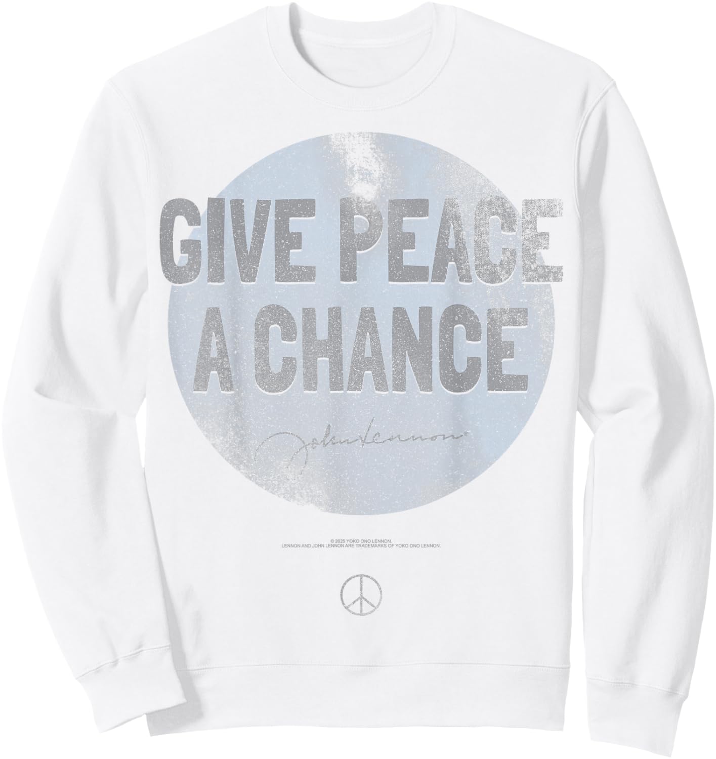 Give Peace A Chance Circle Design Sweatshirt - Sweatshirt | White