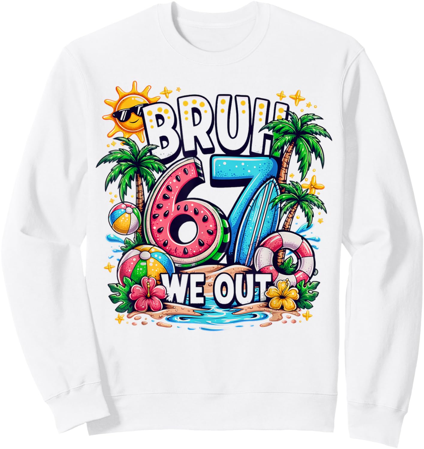 Last Day of School Kids - Bruh Viral 67 Cute Sweatshirt - Sweatshirt | White